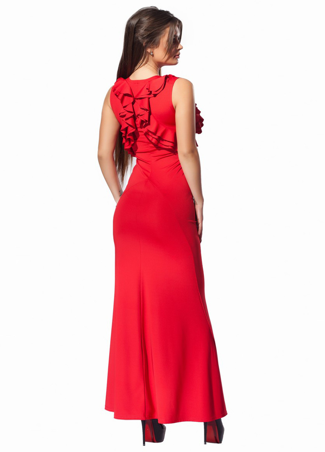 Красное кэжуал платье Modna Anka однотонное