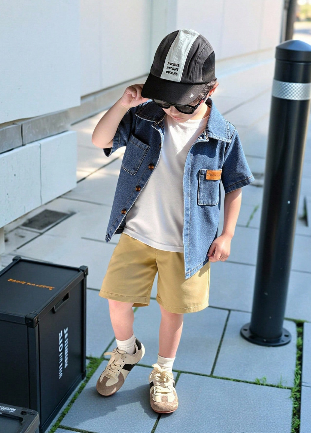 Комбинированный летний костюм (рубашка, брюки) SHEIN