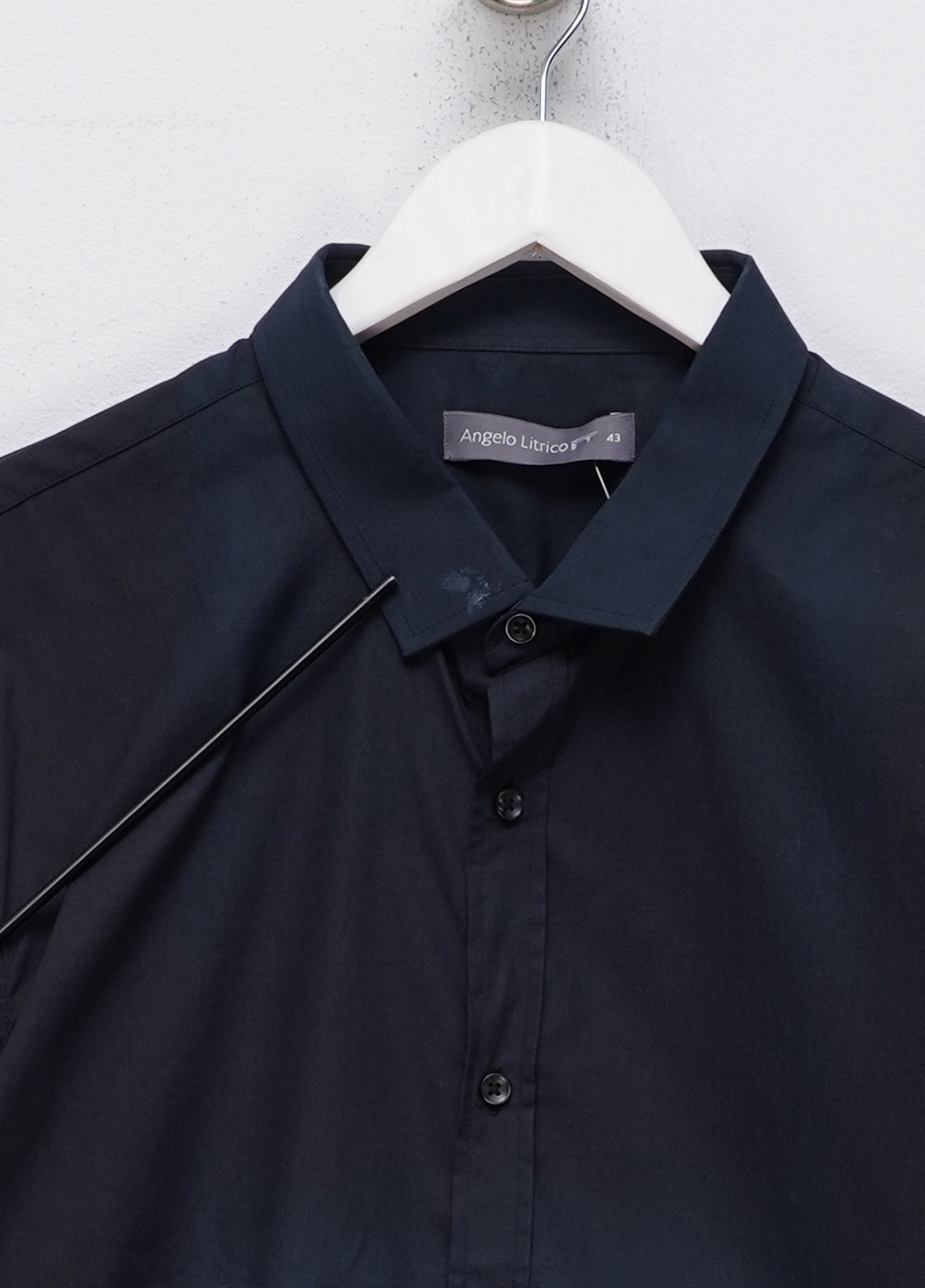 Черная кэжуал рубашка однотонная C&A