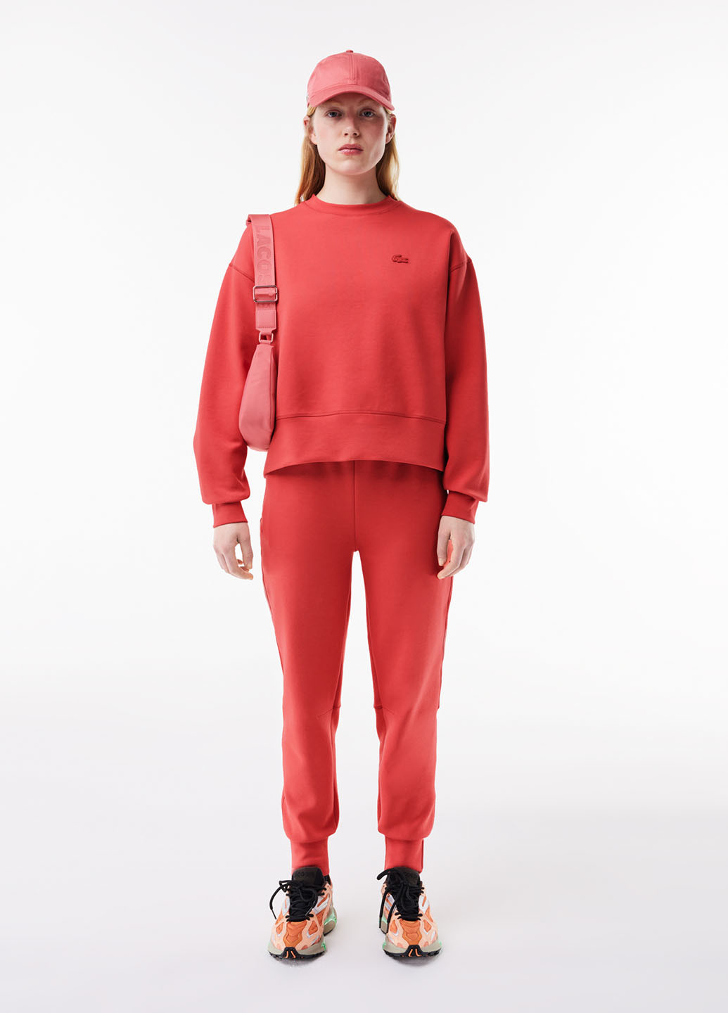 Красный свитшот Lacoste логотип нашивки (298072938)