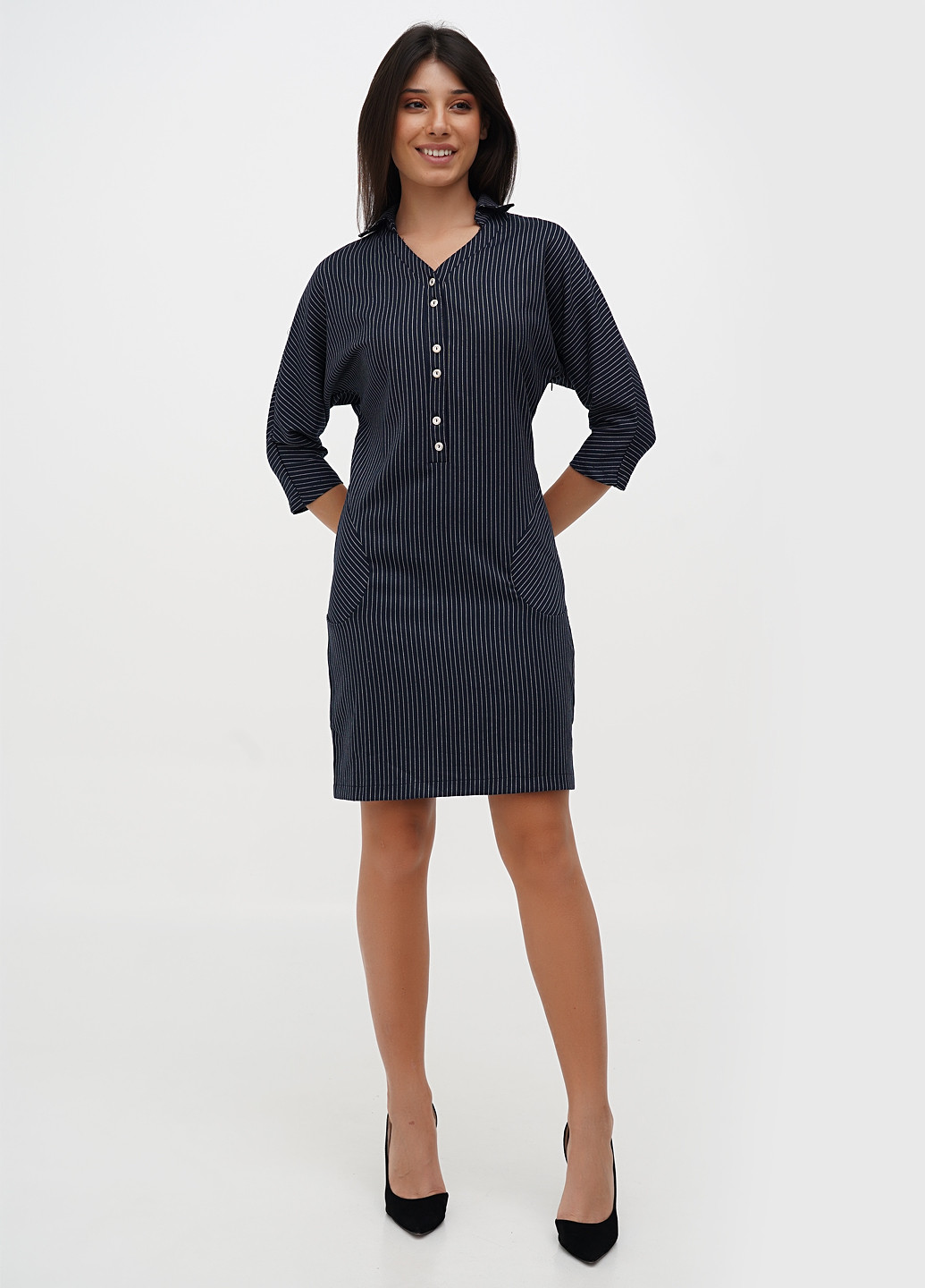 Світло-синя кежуал сукня Sassofono однотонна