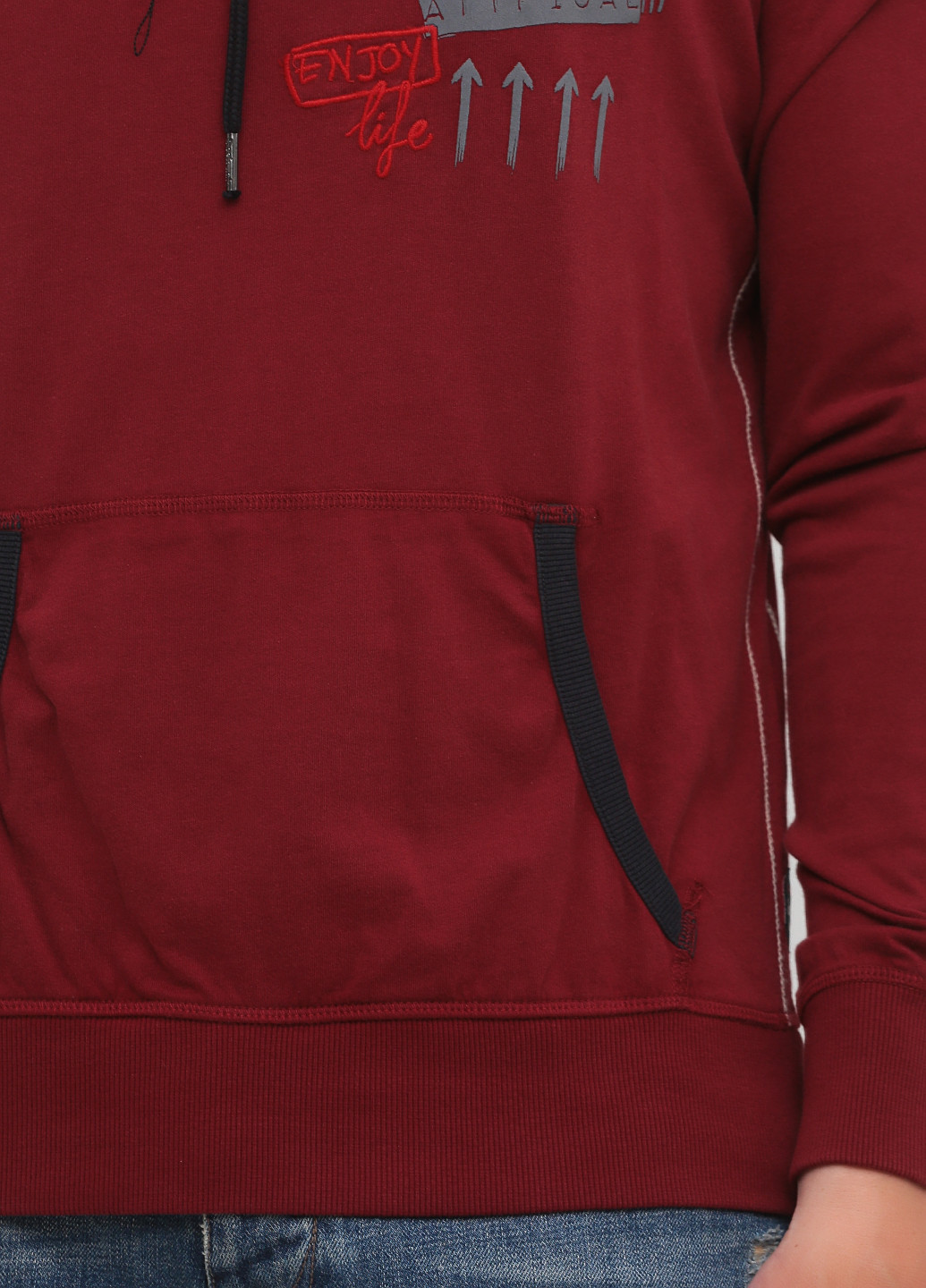 Свитшот Desigual - Прямой крой надпись бордовый кэжуал трикотаж, хлопок - (254516677)
