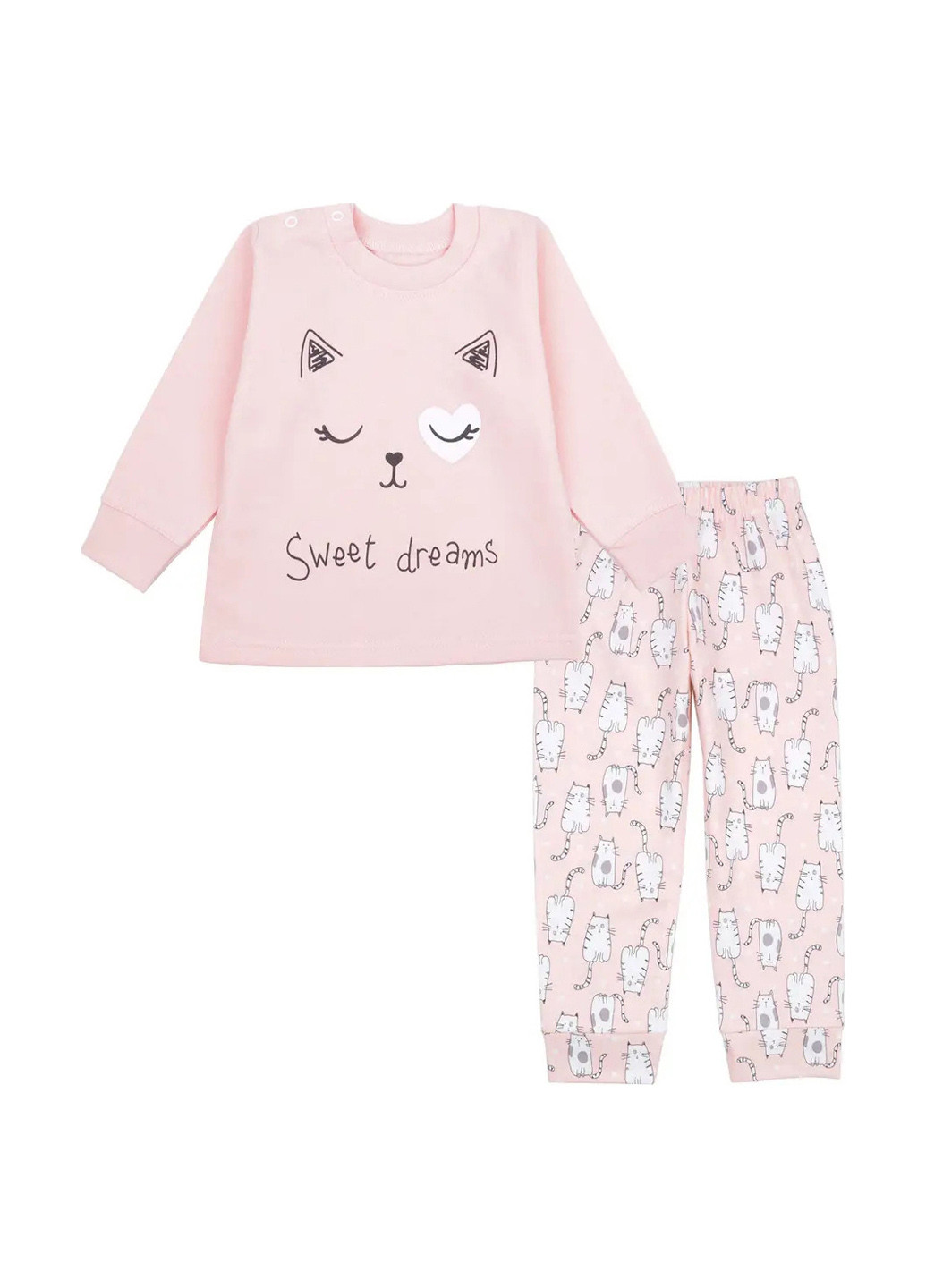 Персиковая всесезон пижама (свитшот, брюки) свитшот + брюки Фламинго
