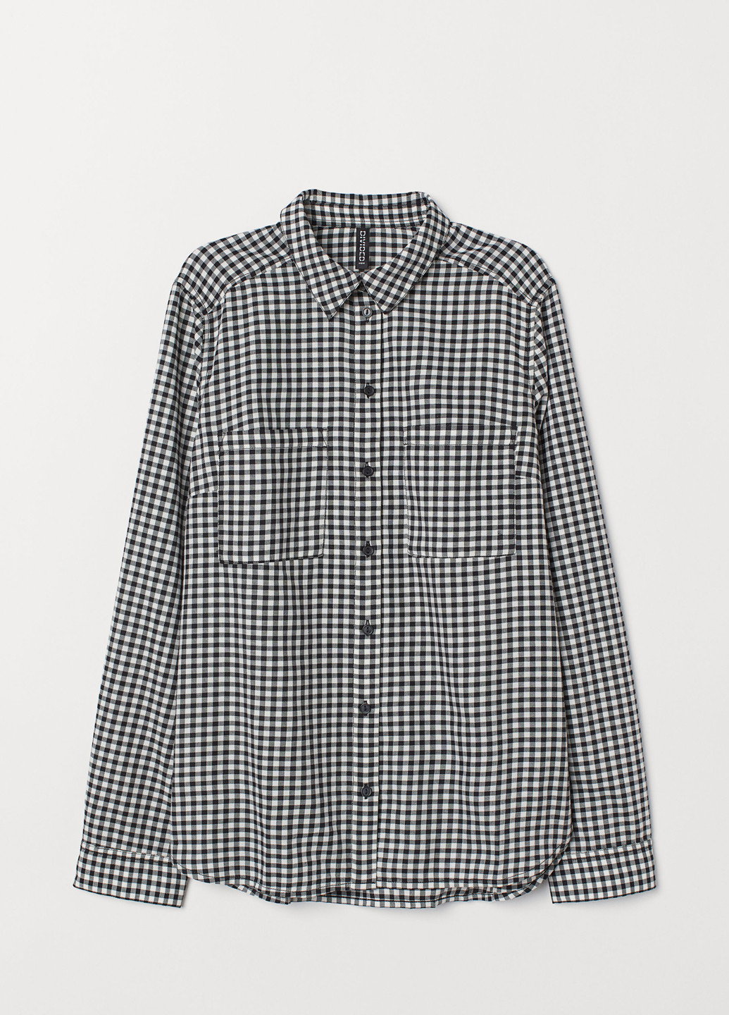 Черно-белая кэжуал рубашка в клетку H&M