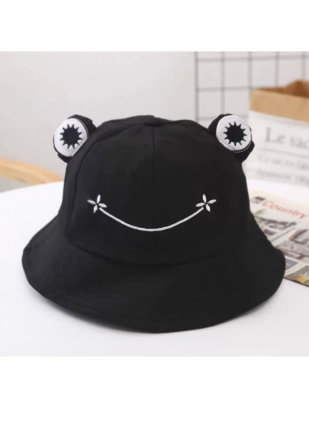 Панама Жабка Лягушонок з вічками унісекс Бежевий NoName (250515569)