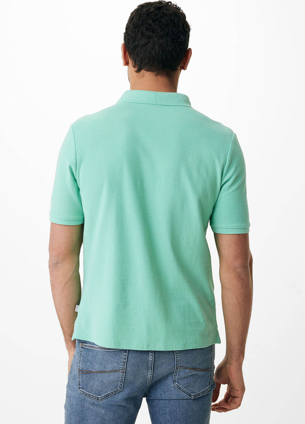 Бирюзовая футболка-поло для мужчин Mexx однотонная