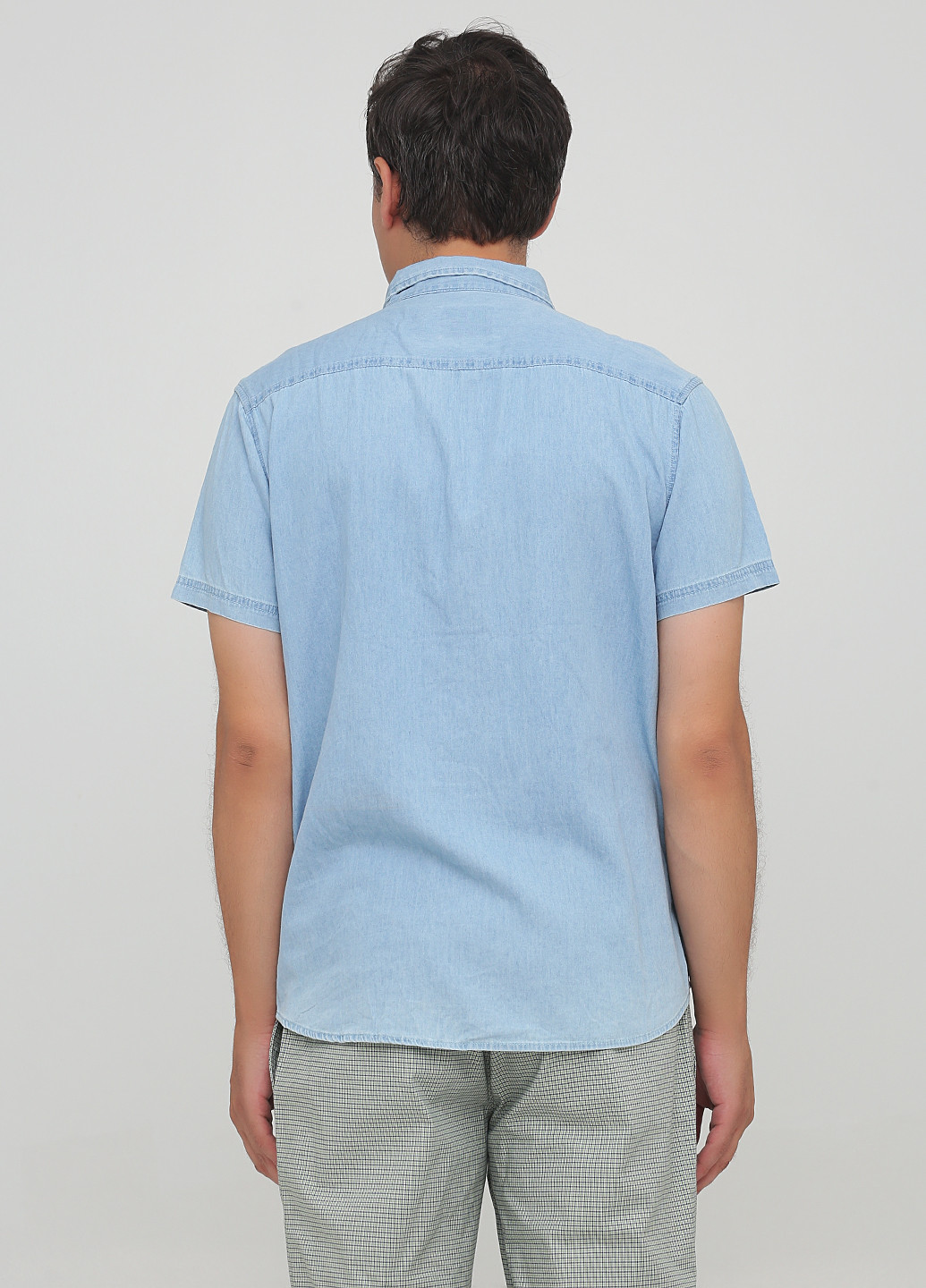 Светло-голубой кэжуал рубашка однотонная Primark