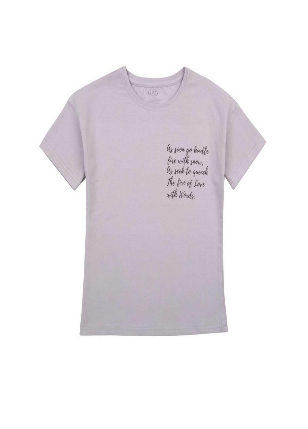 Сиреневая летняя футболка для девочки (надпись) Фламинго Текстиль