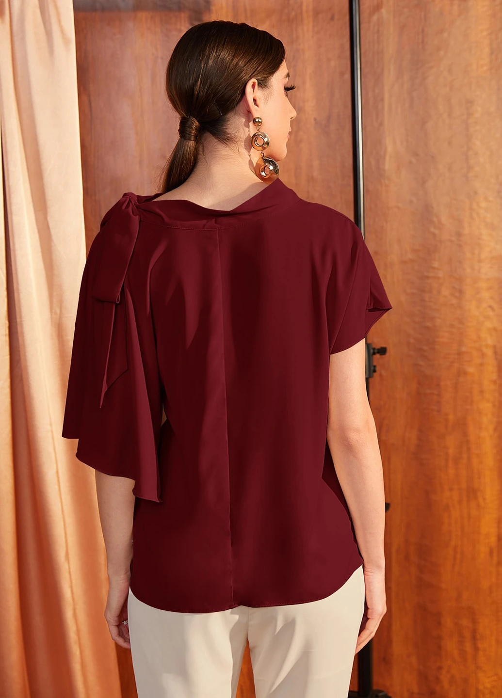 Бордовая блуза SHEIN