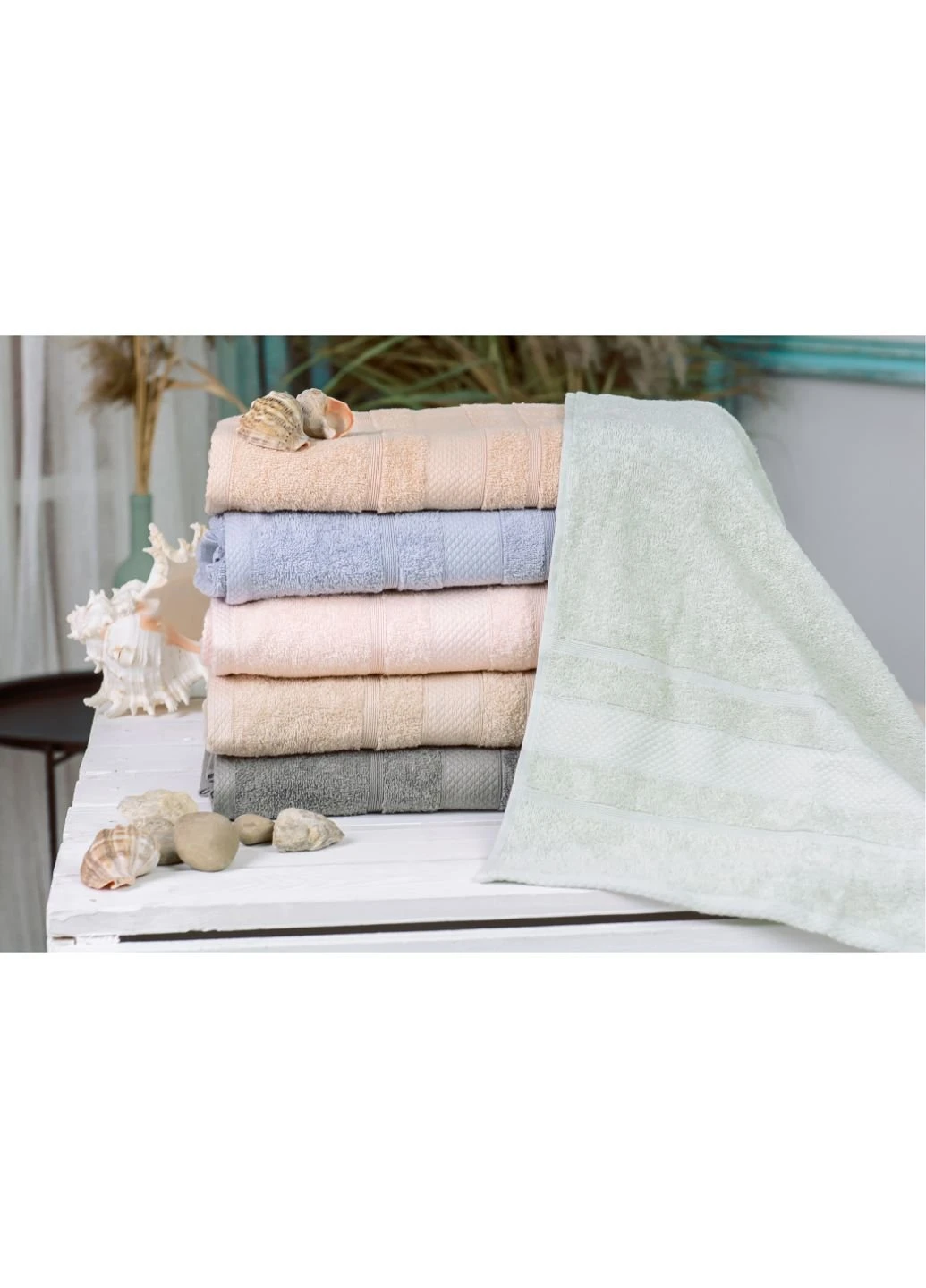 Полотенце MirSon набор банных №5086 Elite SoftNes Shine 70х140 6 шт (2200003181135) No Brand комбинированный