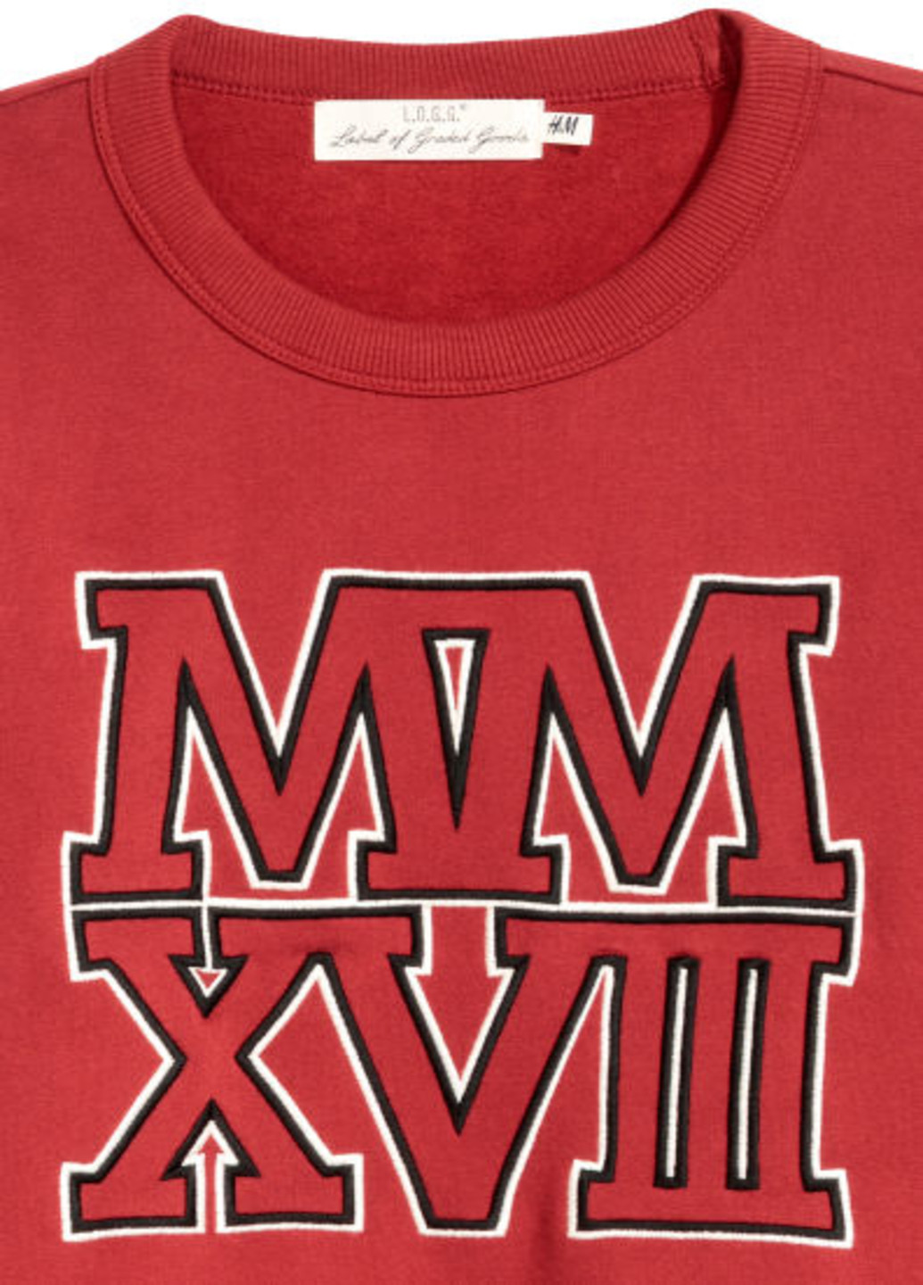 Свитшот H&M - Прямой крой надпись бордовый кэжуал - (145568290)