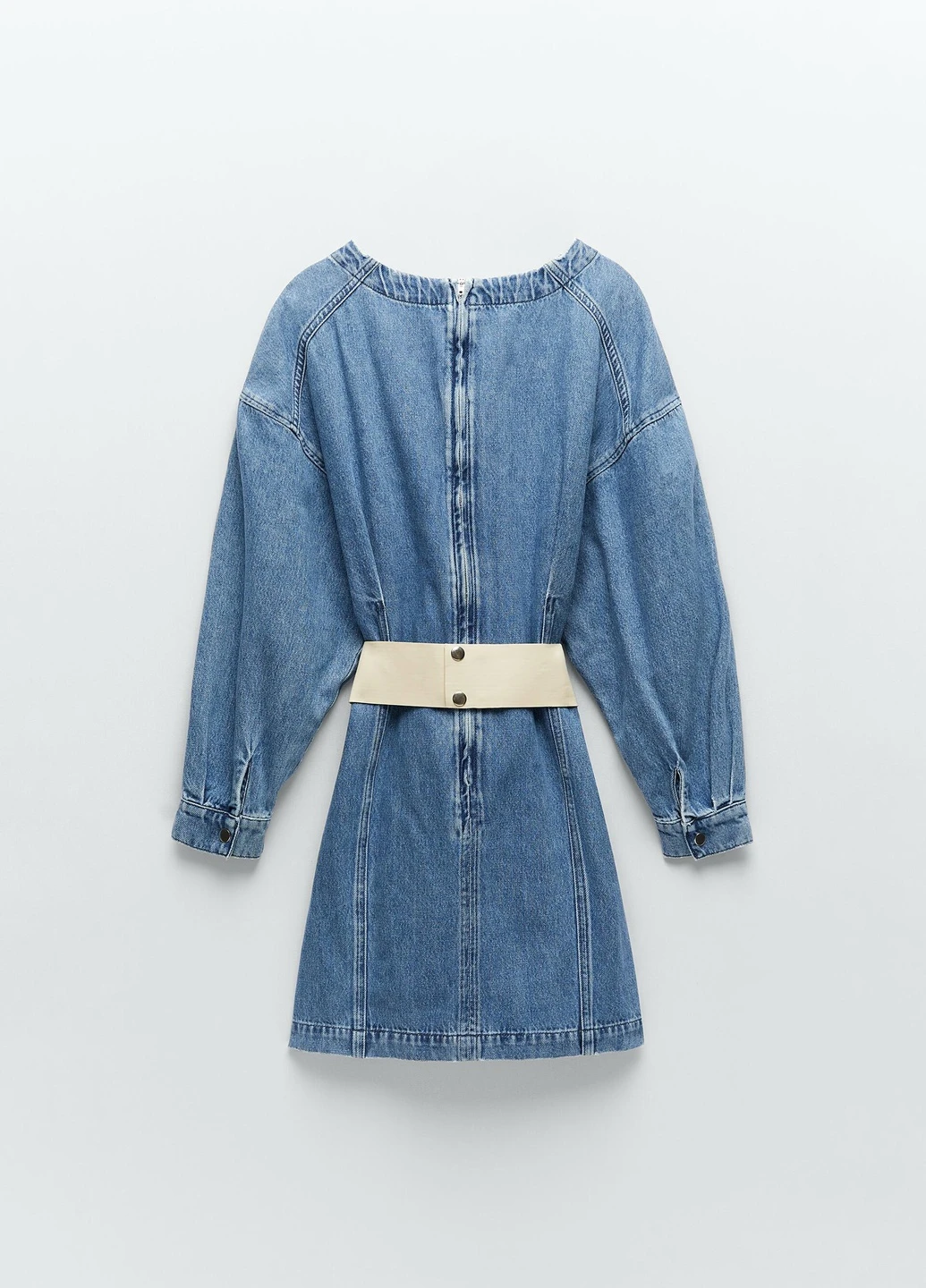 Синее джинсовое платье Zara однотонное