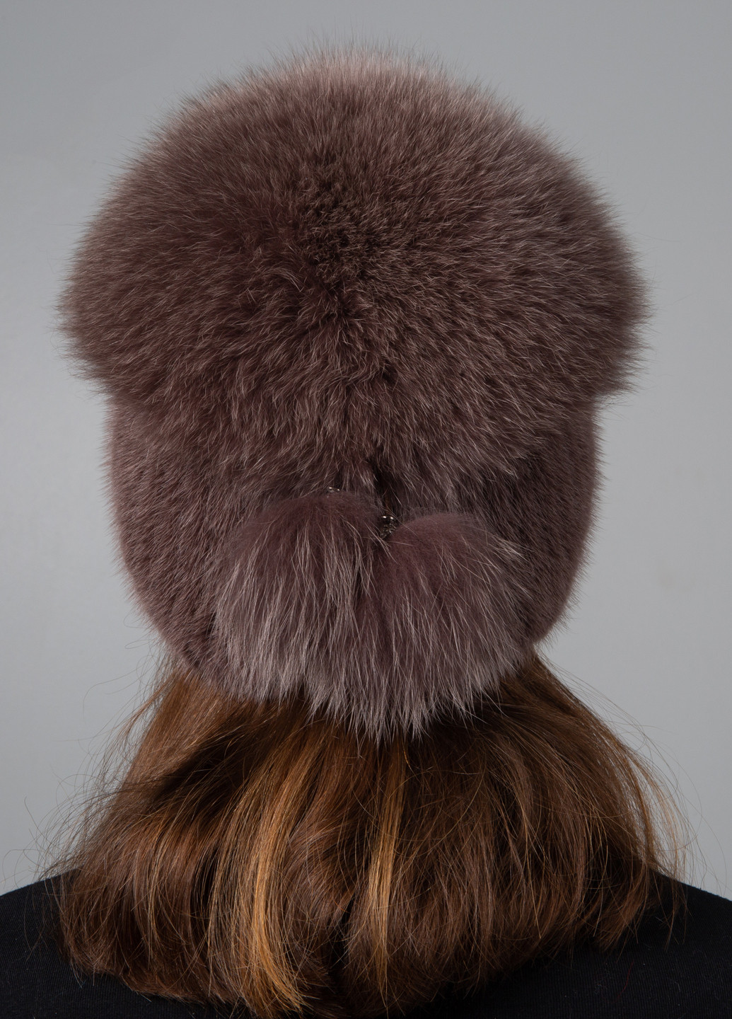 Женская зимняя шапка бини из натурального меха норки с большим помпоном из песца Меховой Стиль шарик (254953047)