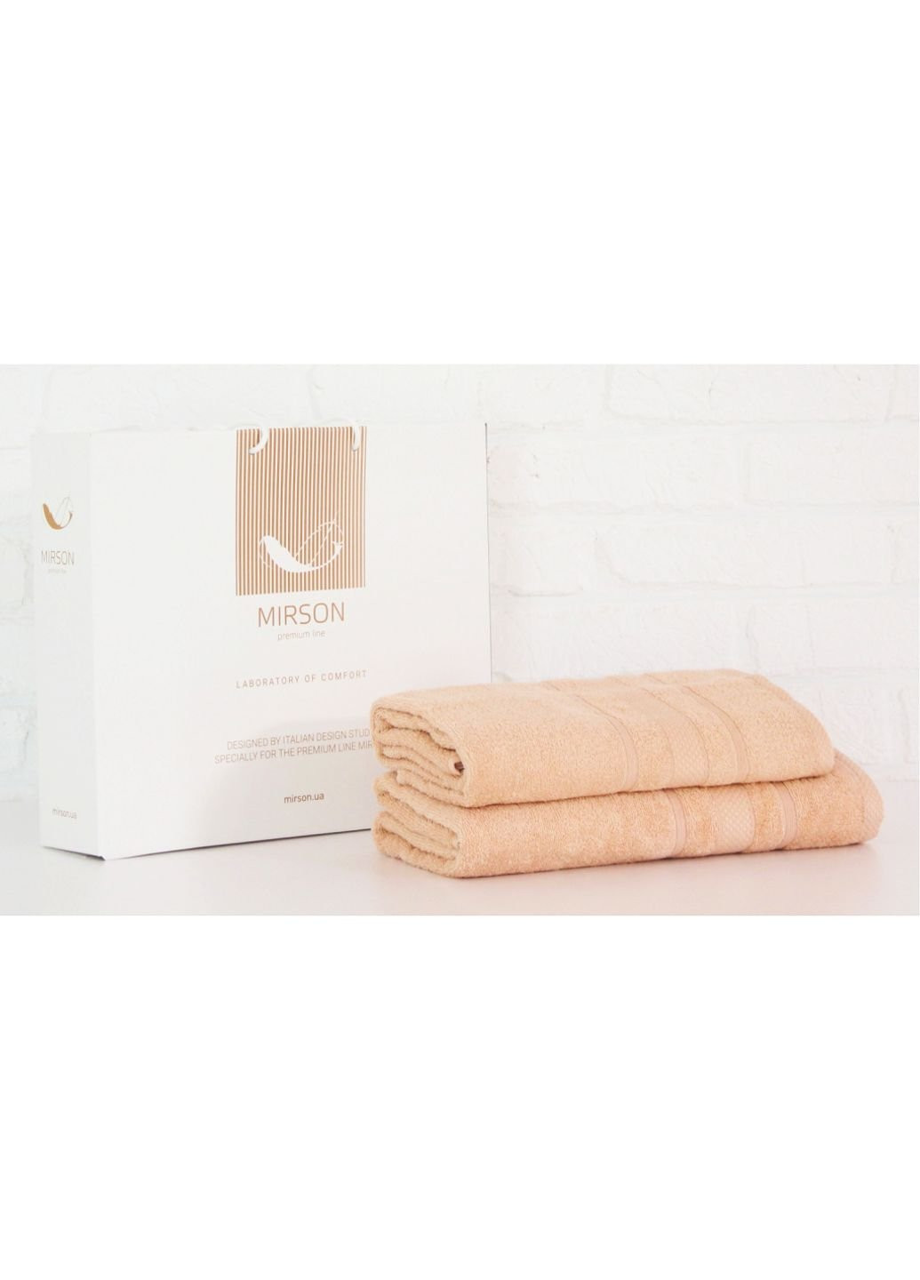 Mirson полотенце набор банных №5075 elite softness ivory 50х90, 70х140 (2200003183139) молочный производство - Украина