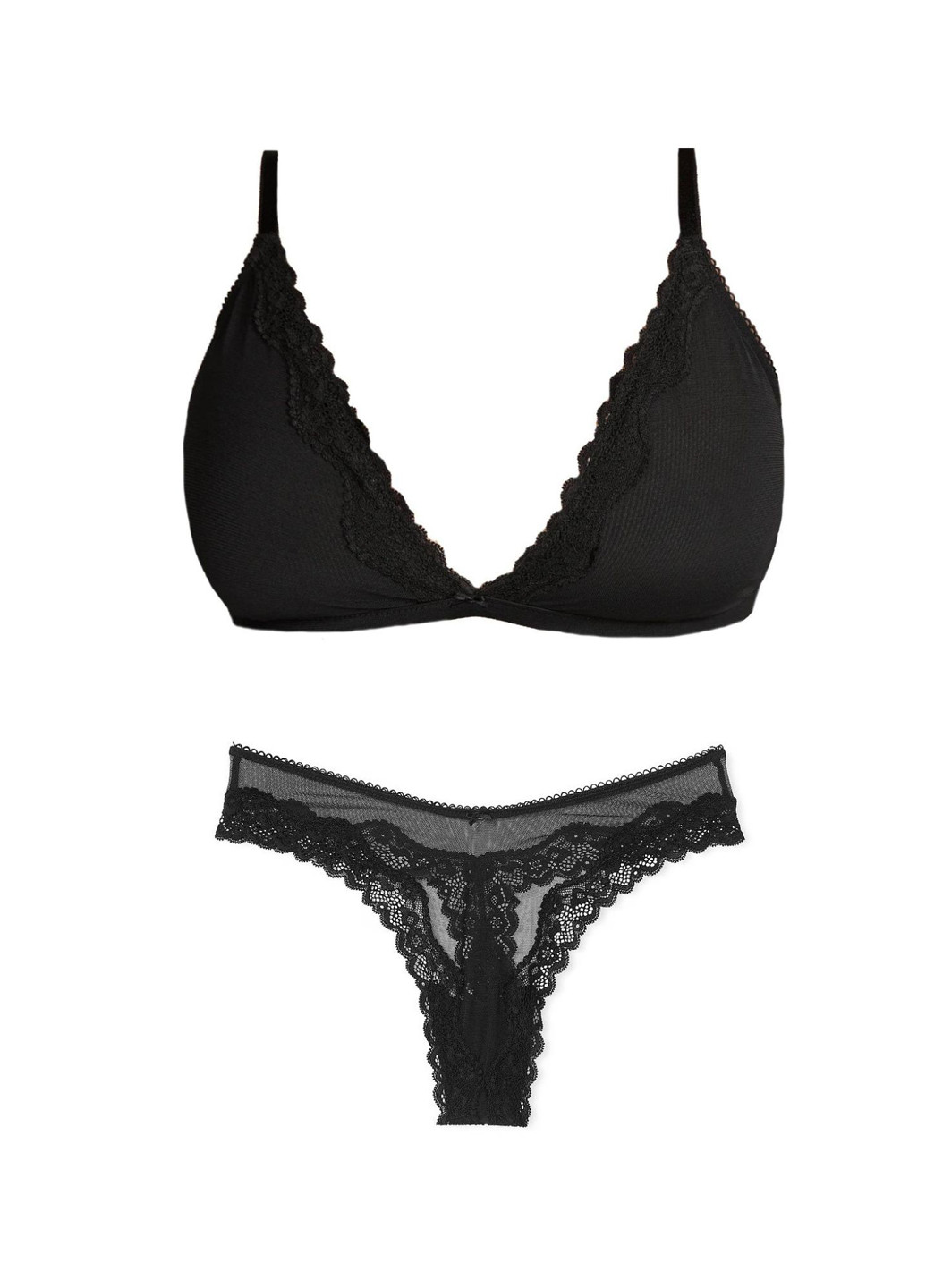 Чорний демісезонний комплект (бюстгальтер, трусики) Victoria's Secret