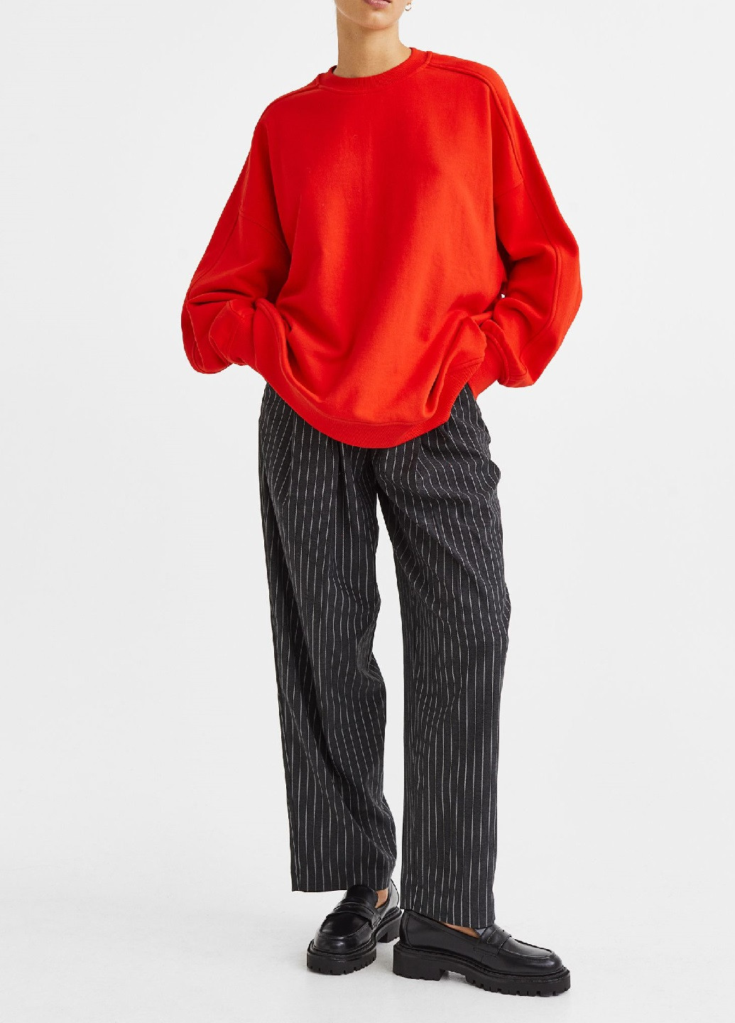 Свитшот H&M - крой рисунок красный кэжуал - (255872030)
