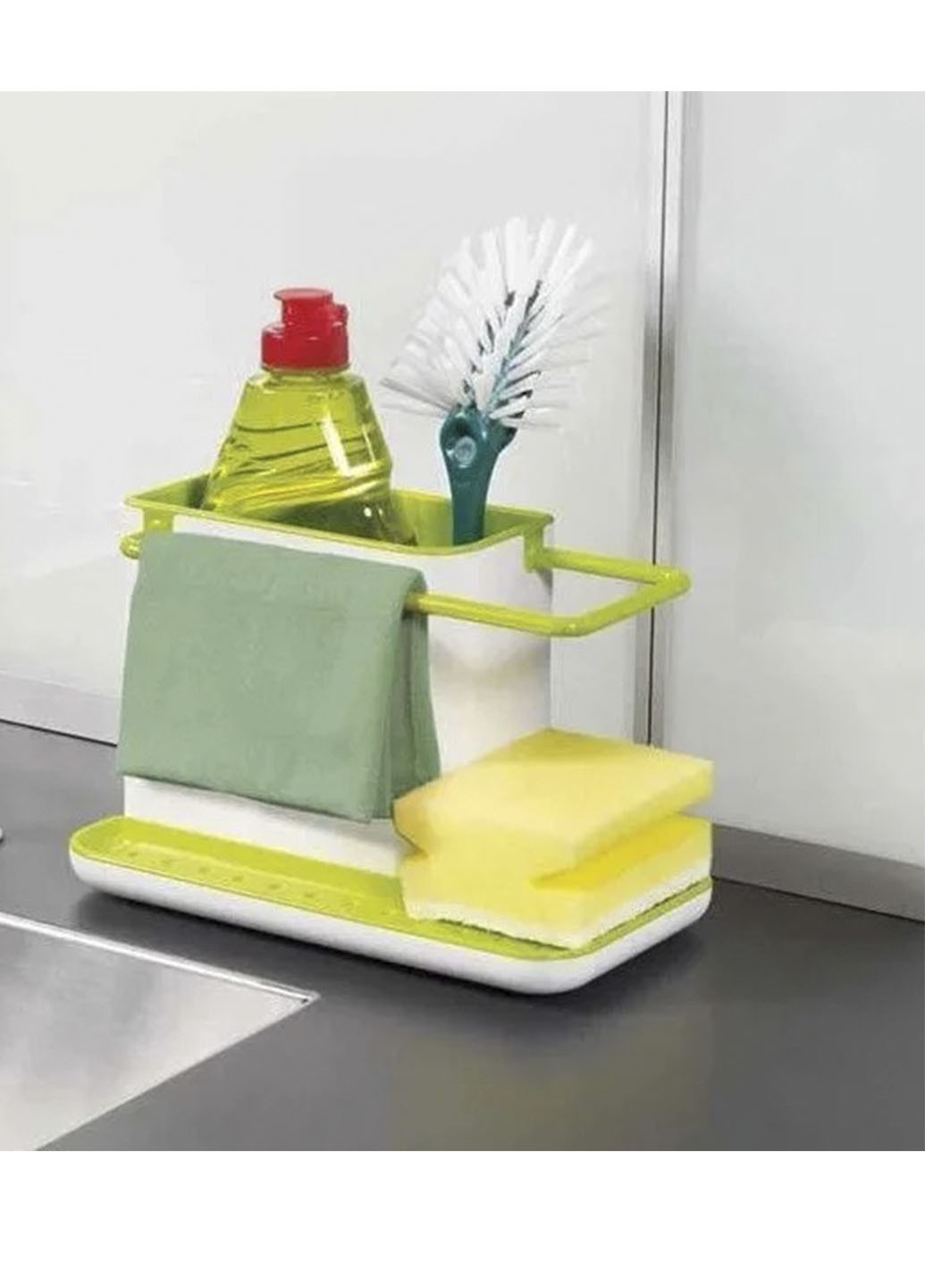 Органайзер для раковины Kitchen Shelf Sink tidy Зеленый (10335/7U) Good Idea однотонный зелёный