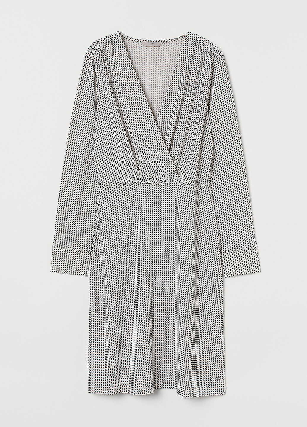 Чорно-білий кежуал сукня на запах H&M з геометричним візерунком
