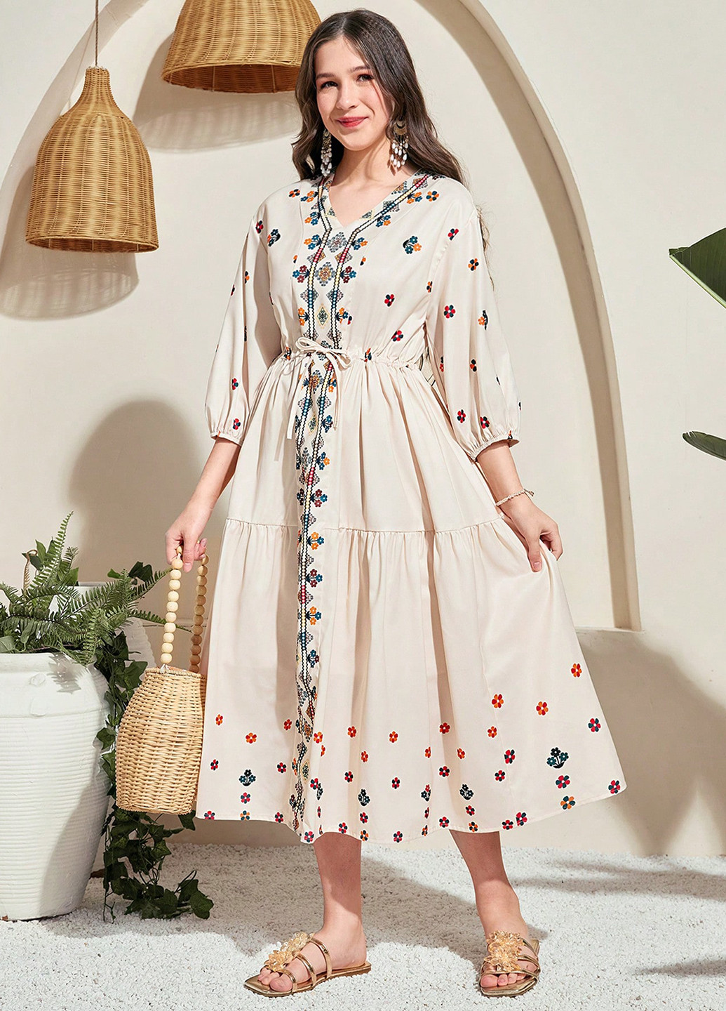 Кремовое платье SHEIN (367018424)