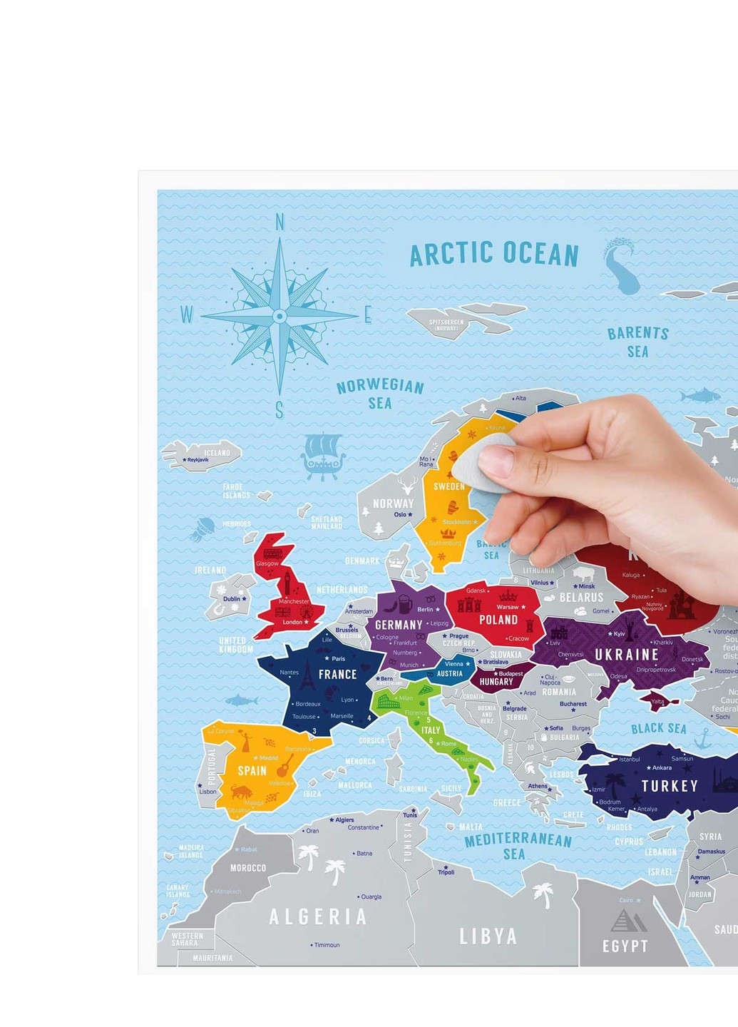 Скретч карта Европы "Travel Map Silver Europe" (тубус) 1DEA.me (254288753)