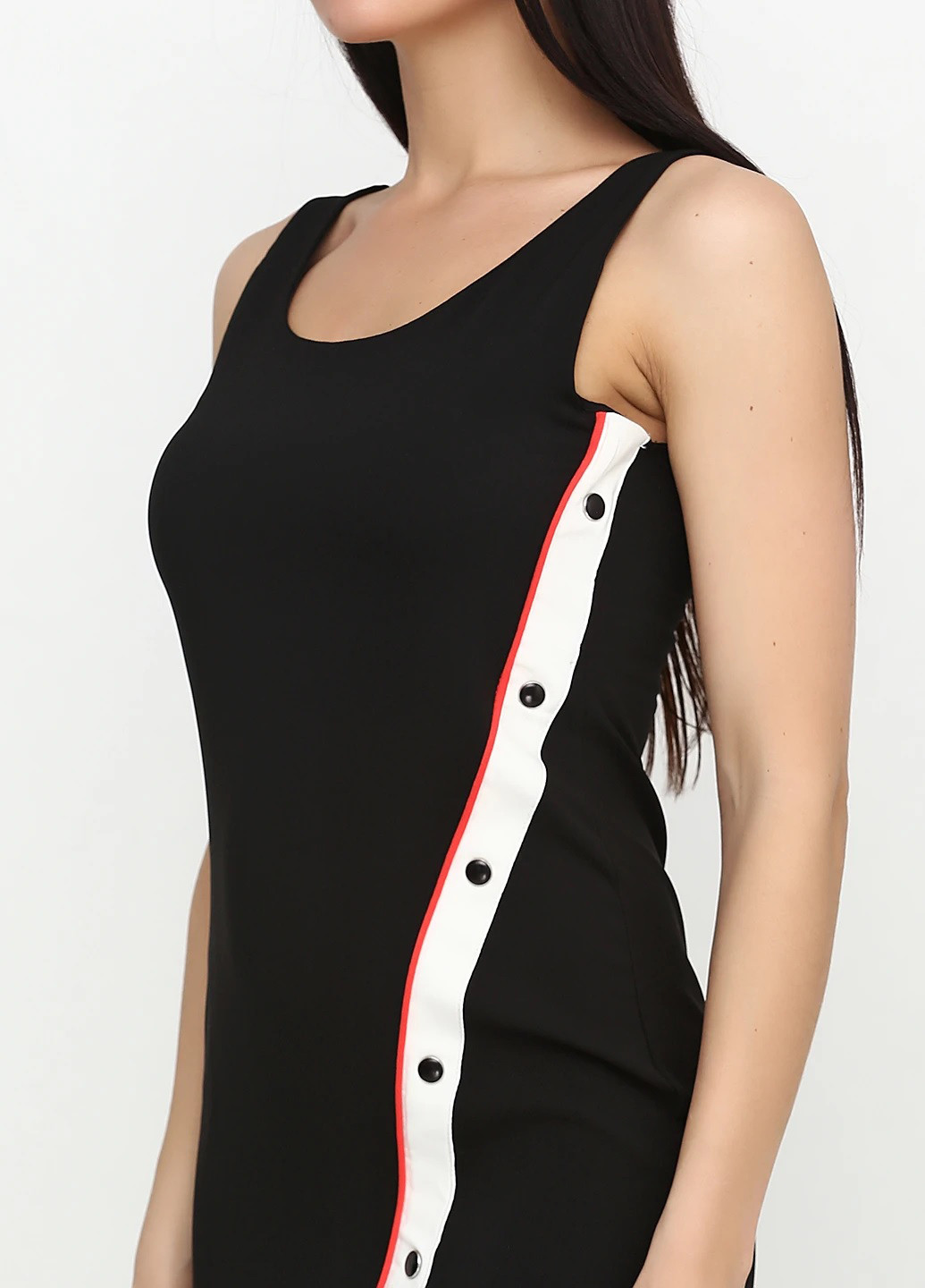 Черное кэжуал платье платье-майка Miss Poem однотонное