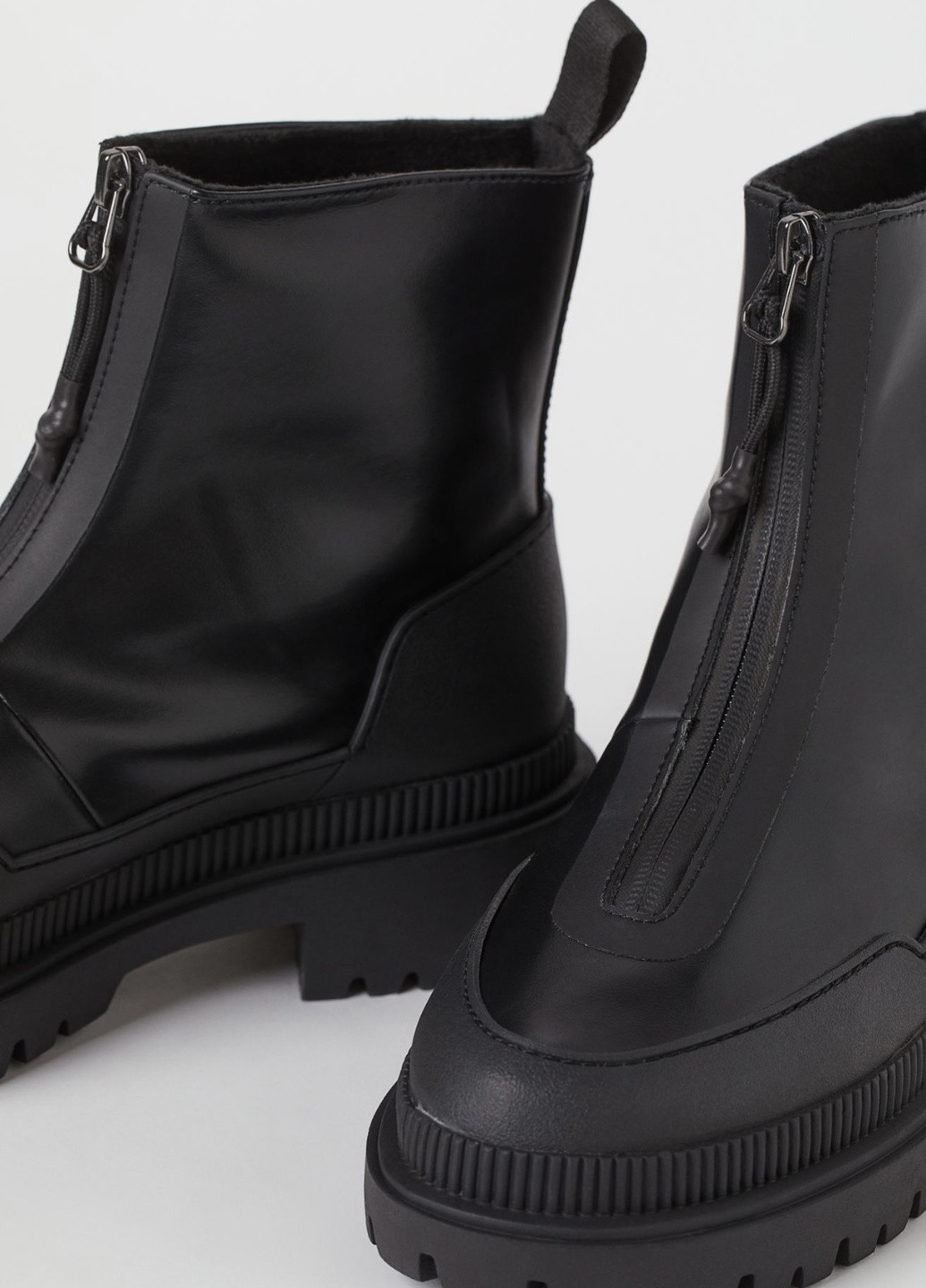 Осенние водоотталкивающие и водонепроницаемые ботинки н&м H&M с молнией из искусственной кожи
