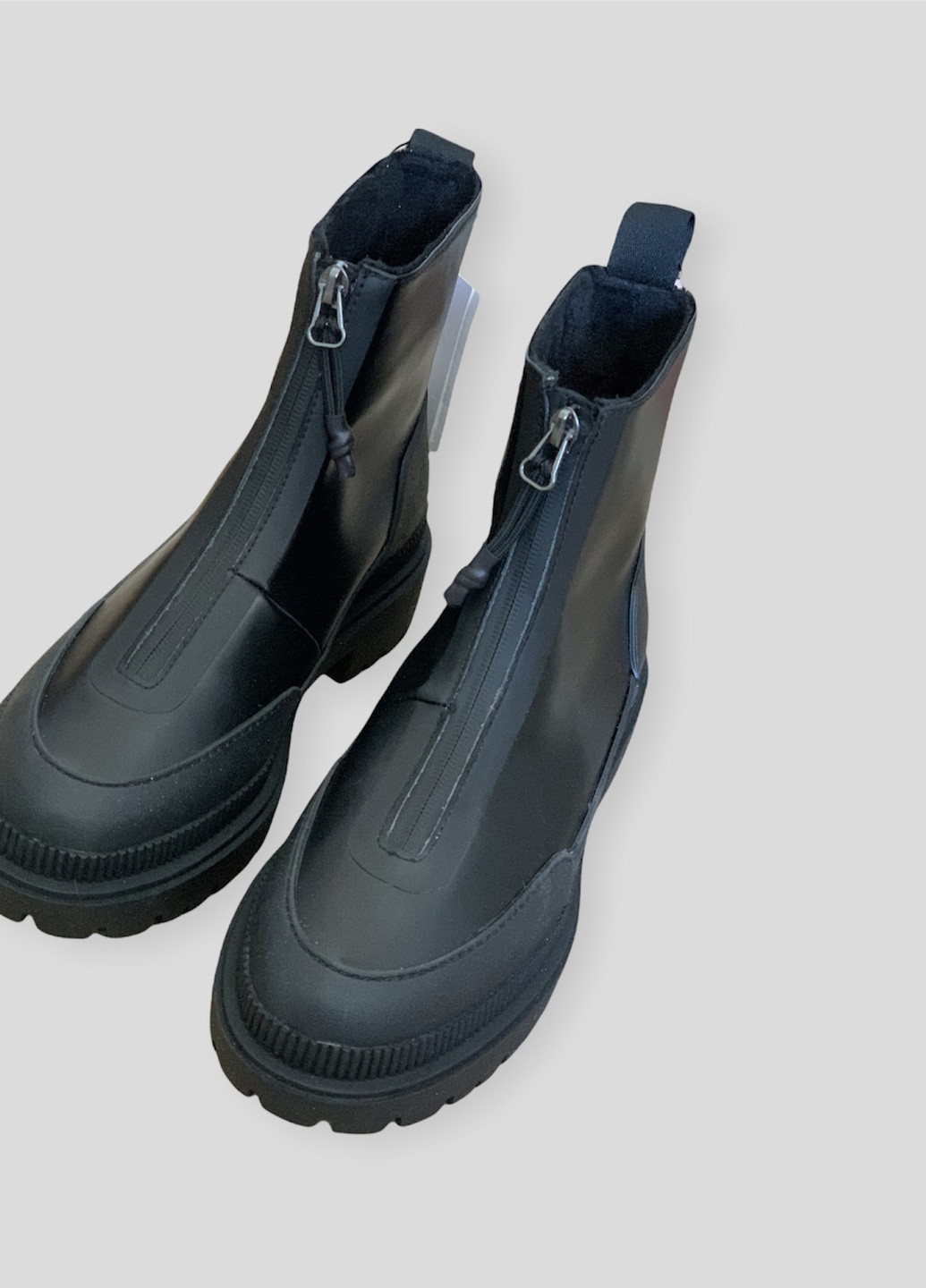 Осенние водоотталкивающие и водонепроницаемые ботинки н&м H&M с молнией из искусственной кожи