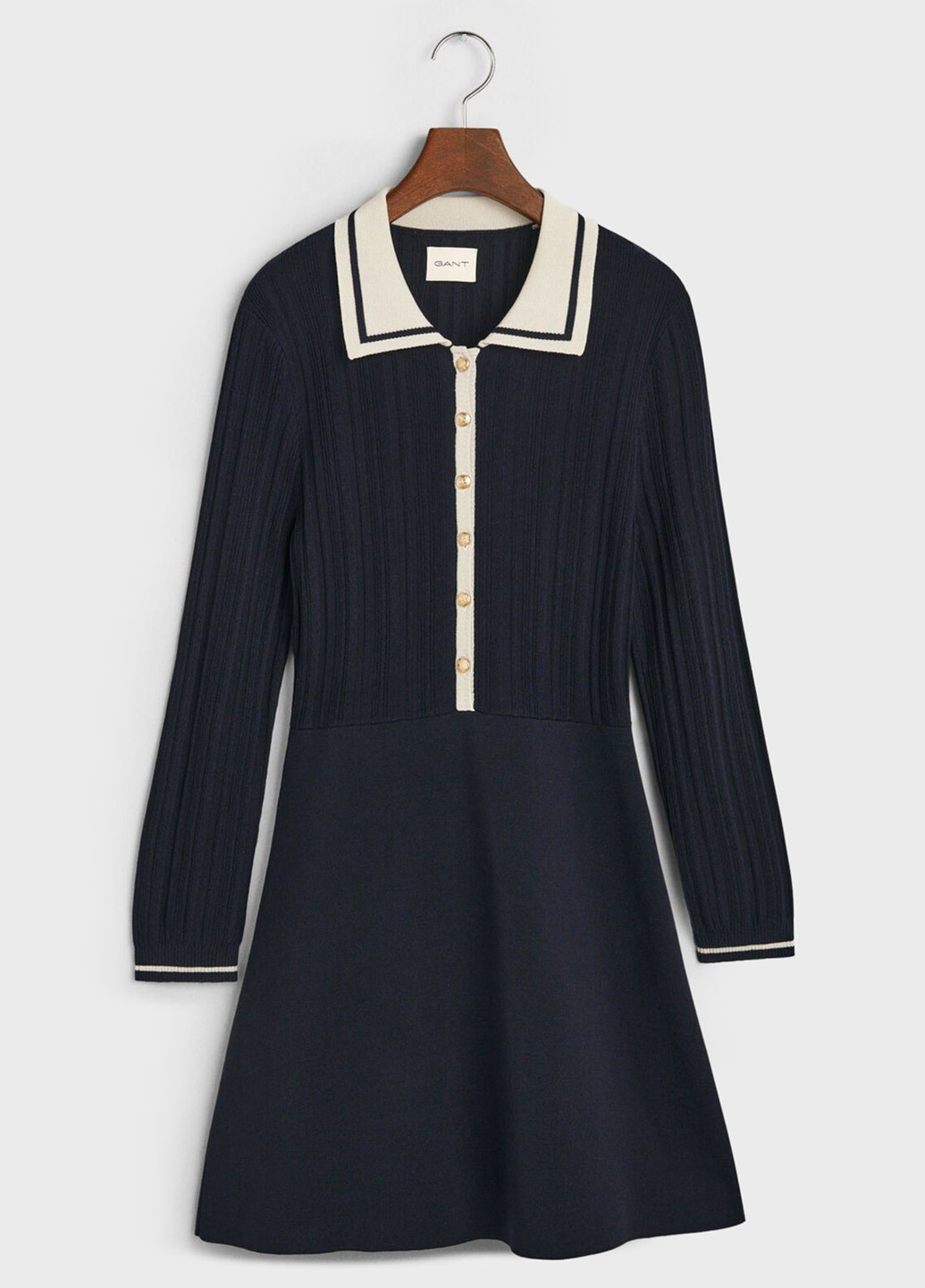 Темно-синее кэжуал платье Gant колор блок