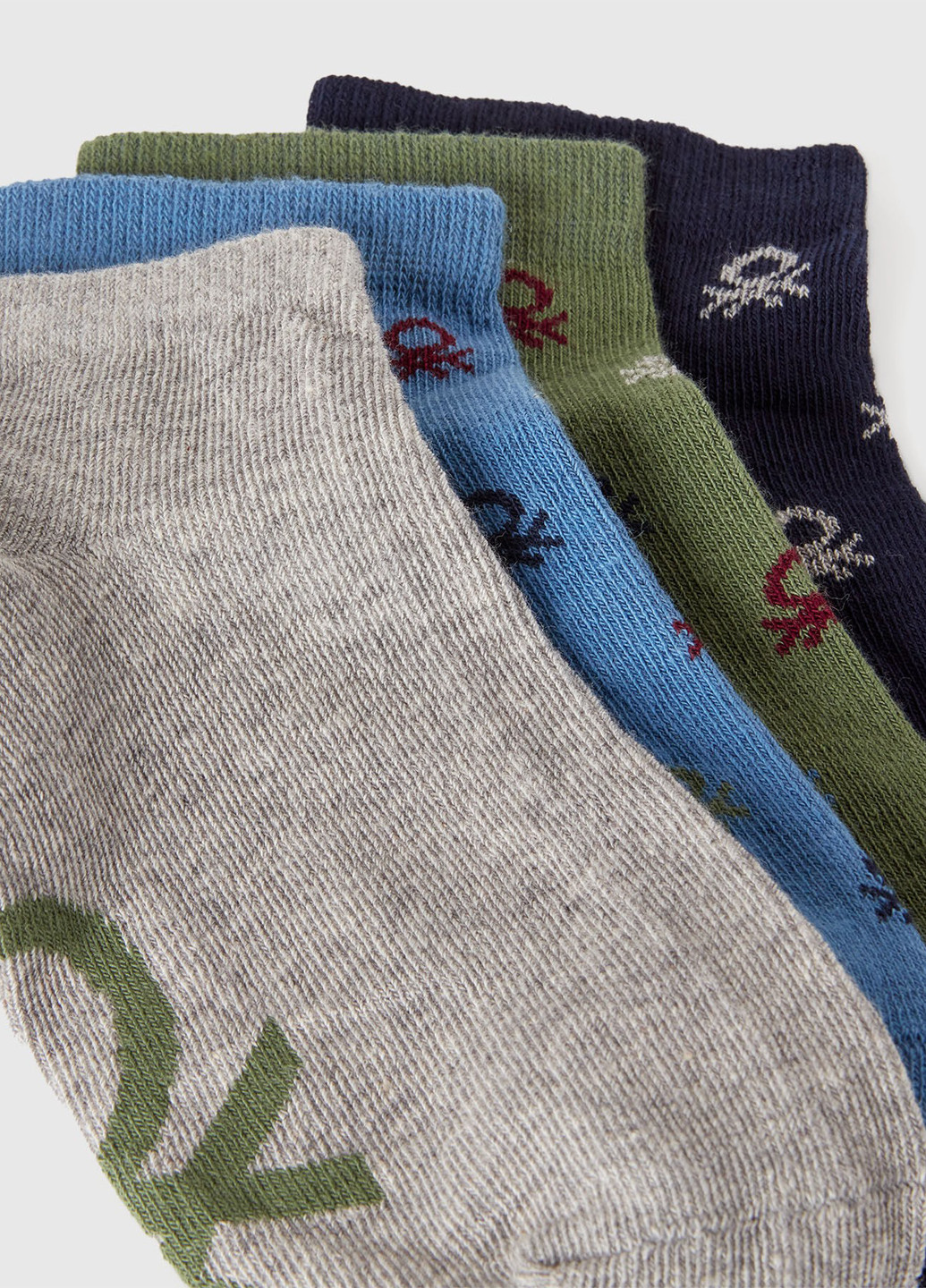 Серо-зелёные носки (4 пары) United Colors of Benetton рисунки всесезон (366871447)