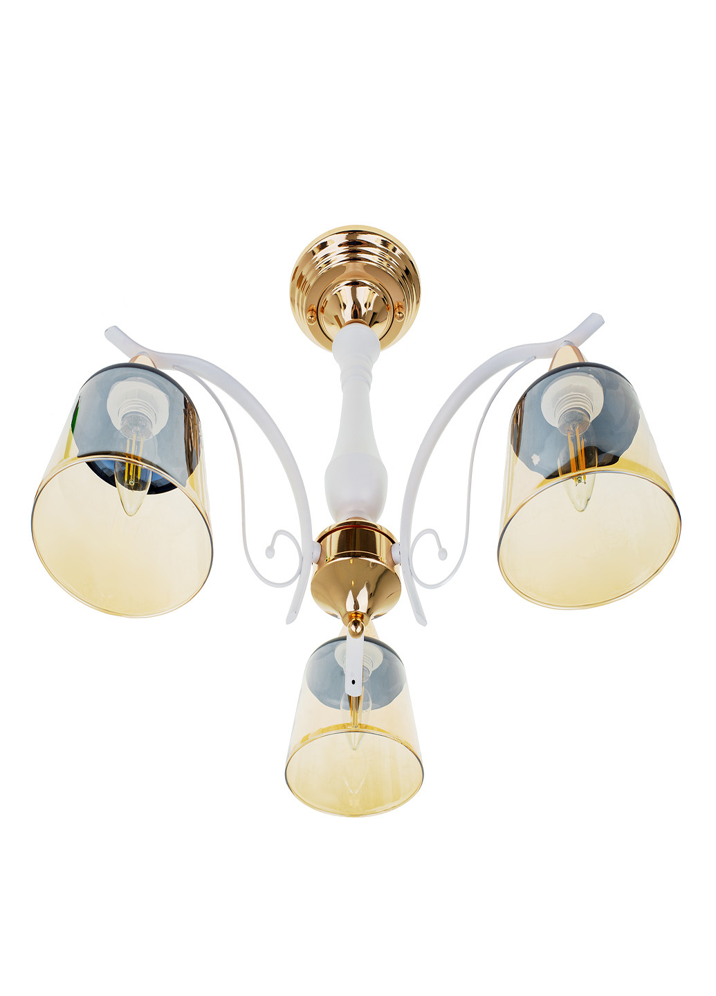 Люстра на 3 плафона белая с золотым LK-699S/3 E27 WH+FG Brille (220133492)
