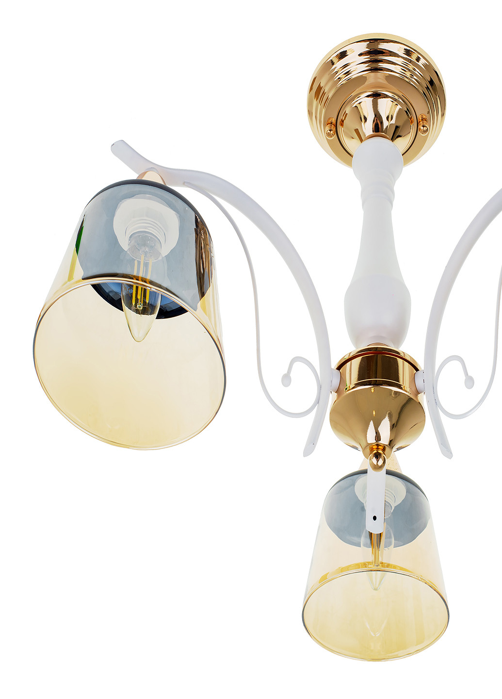 Люстра на 3 плафона белая с золотым LK-699S/3 E27 WH+FG Brille (220133492)