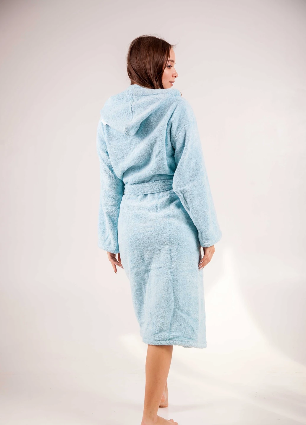 Халат махровий Bella, MicroCotton, однобарвний, блакитний, розмір XXXL (3800980994712) Bulgaria-Tex (251707677)