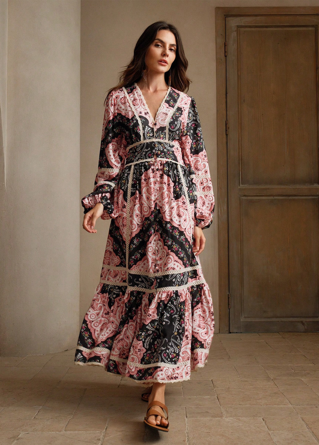 Комбинированное кэжуал платье SHEIN турецкие огурцы