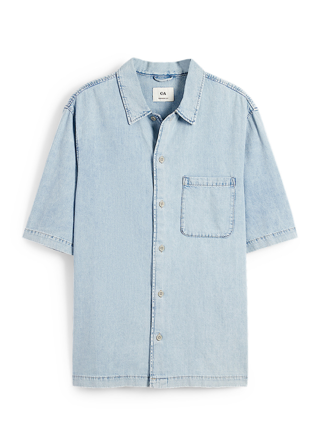 Голубой джинсовая рубашка однотонная C&A