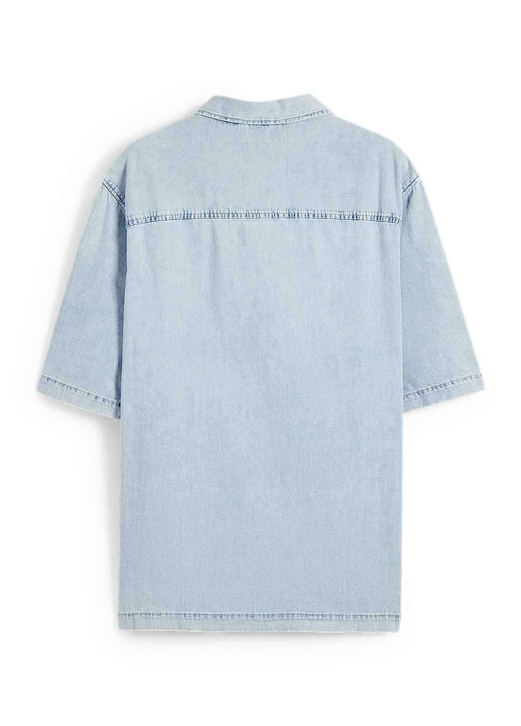 Голубой джинсовая рубашка однотонная C&A