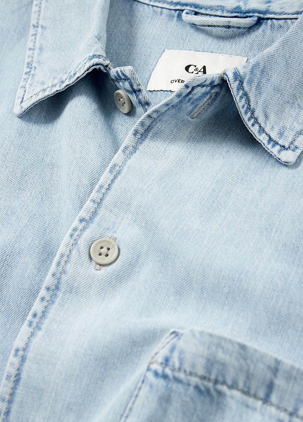 Голубой джинсовая рубашка однотонная C&A