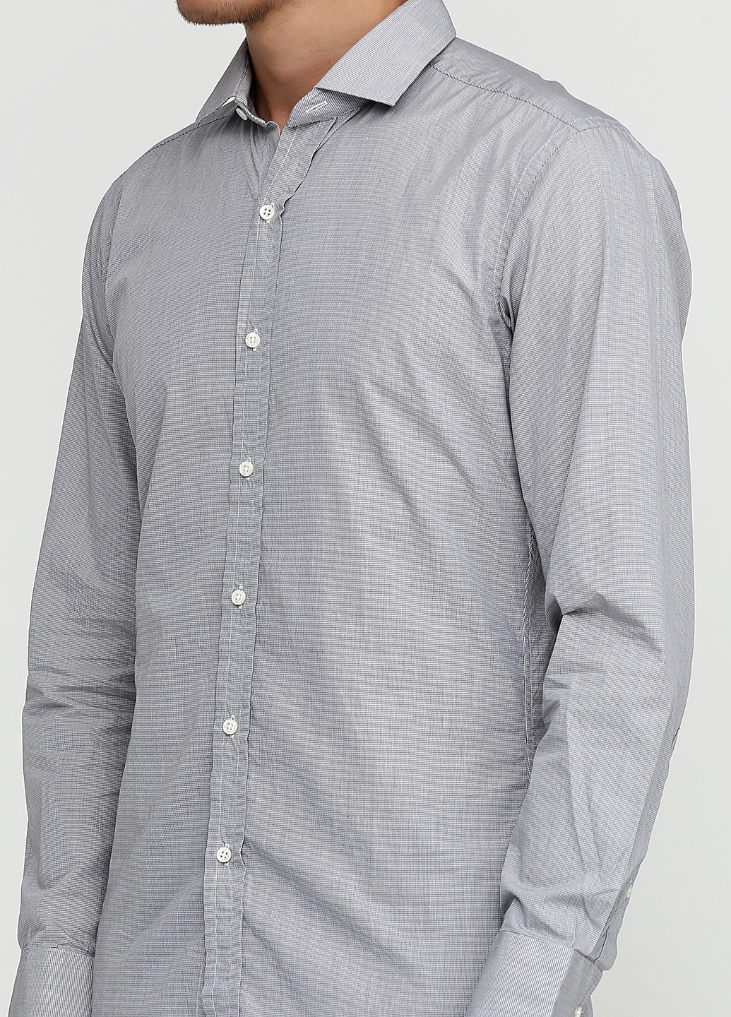 Серая кэжуал рубашка в клетку Ralph Lauren с длинным рукавом