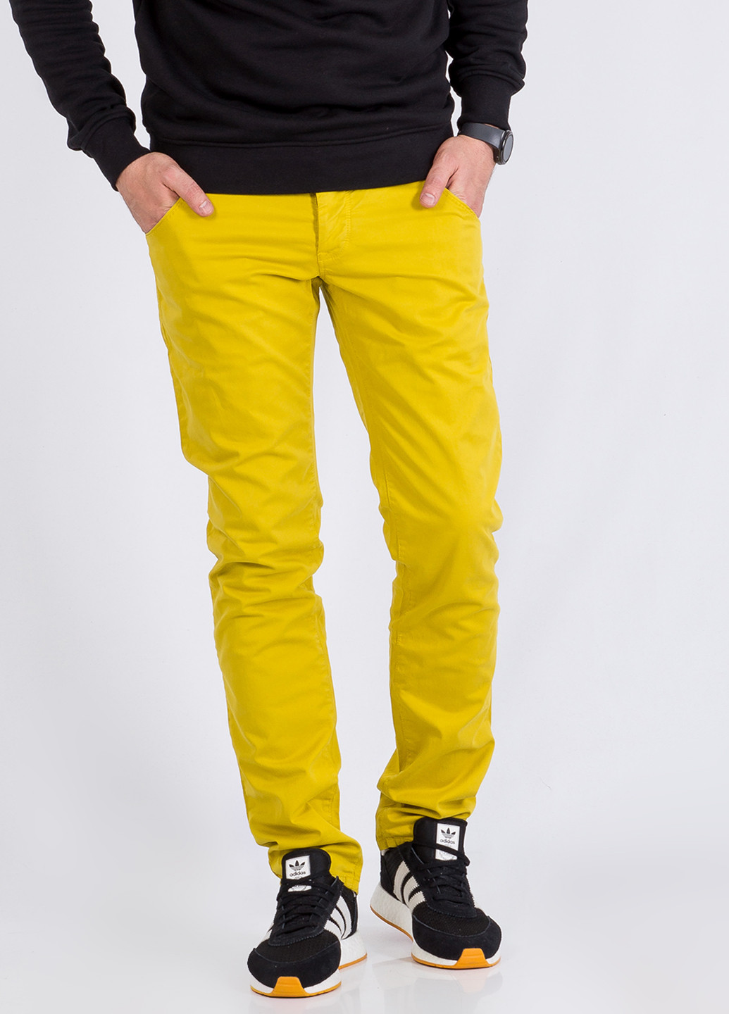 Желтые кэжуал демисезонные прямые брюки Cast Iron