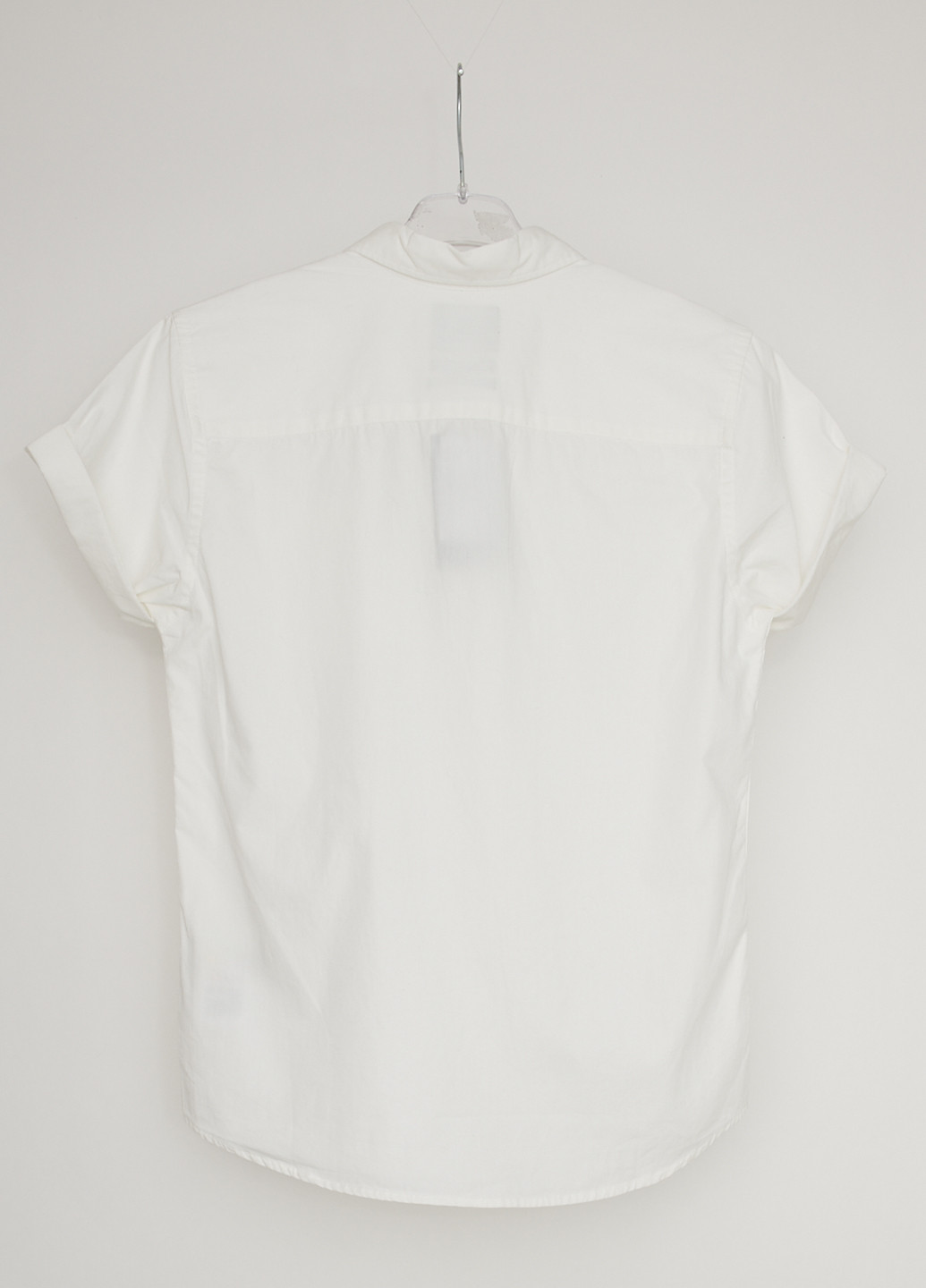 Белая кэжуал рубашка однотонная Quiksilver с длинным рукавом