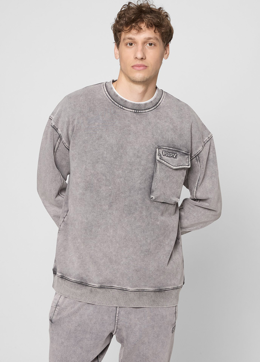 Серый свитшот PRPY варенка тиснение (361270799)