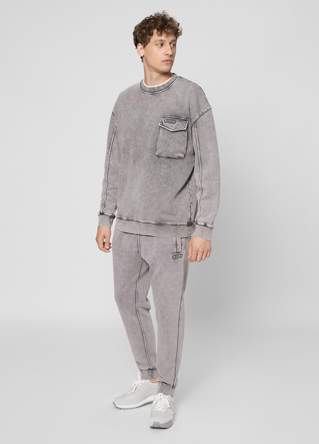 Серый свитшот PRPY варенка тиснение (361270799)