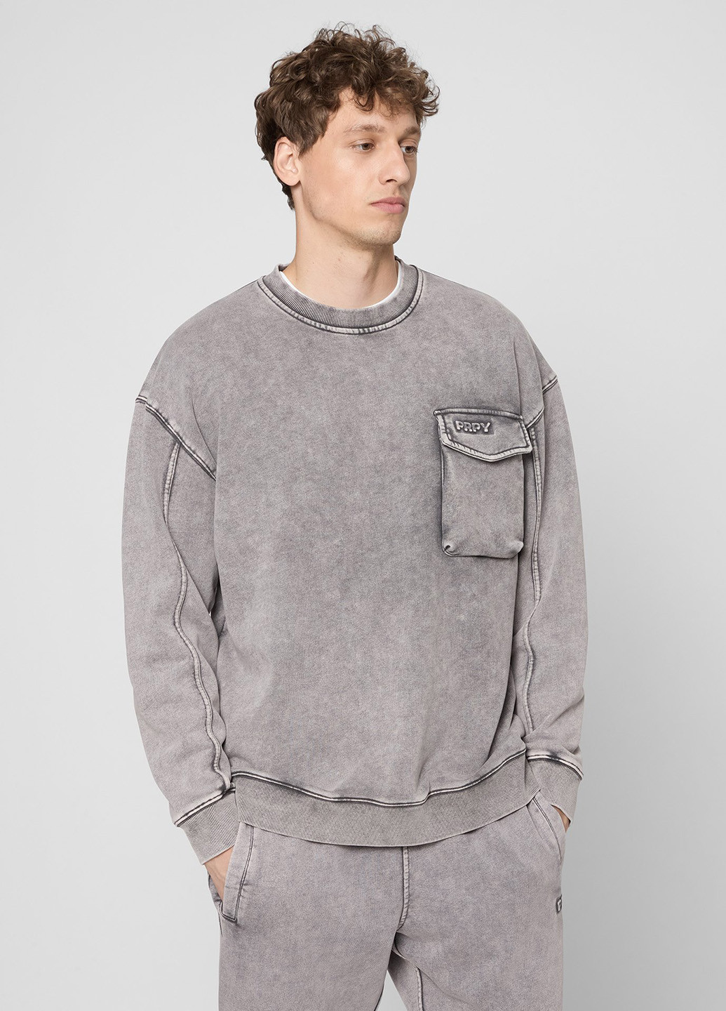 Серый свитшот PRPY варенка тиснение (361270799)