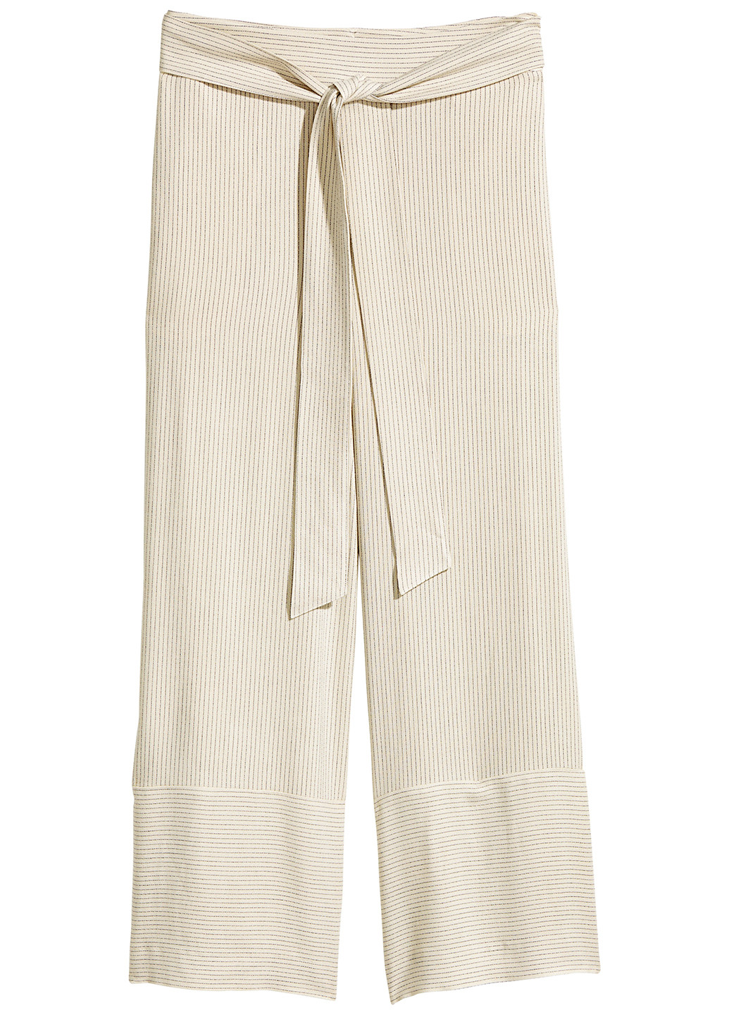 Светло-бежевые кэжуал летние прямые брюки H&M