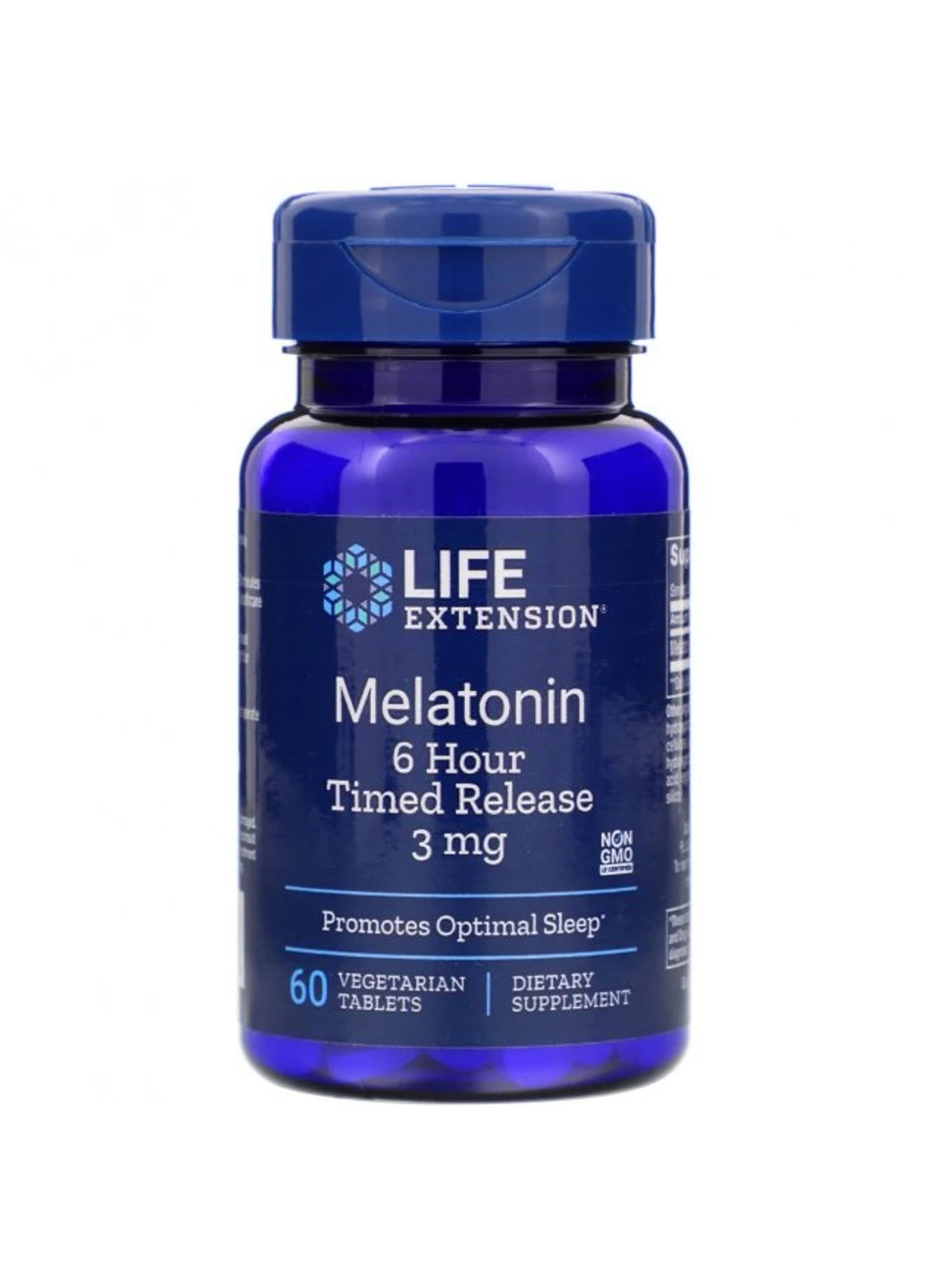 Мелатонін Melatonin 3 mg 6 hour timed release 60 капсул Life Extension (255407553)