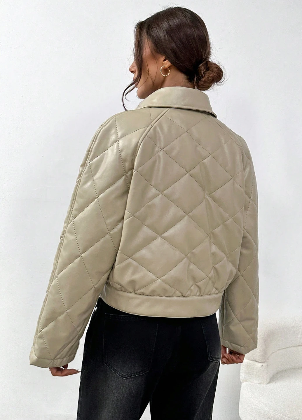 Кремова зимня куртка SHEIN