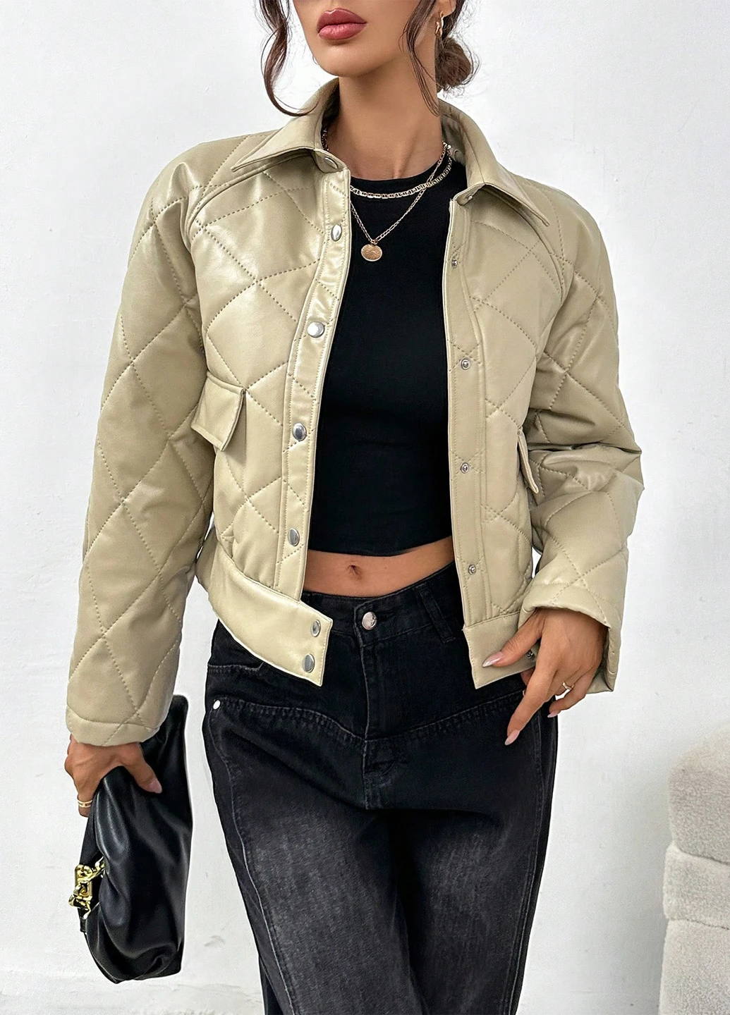 Кремова зимня куртка SHEIN