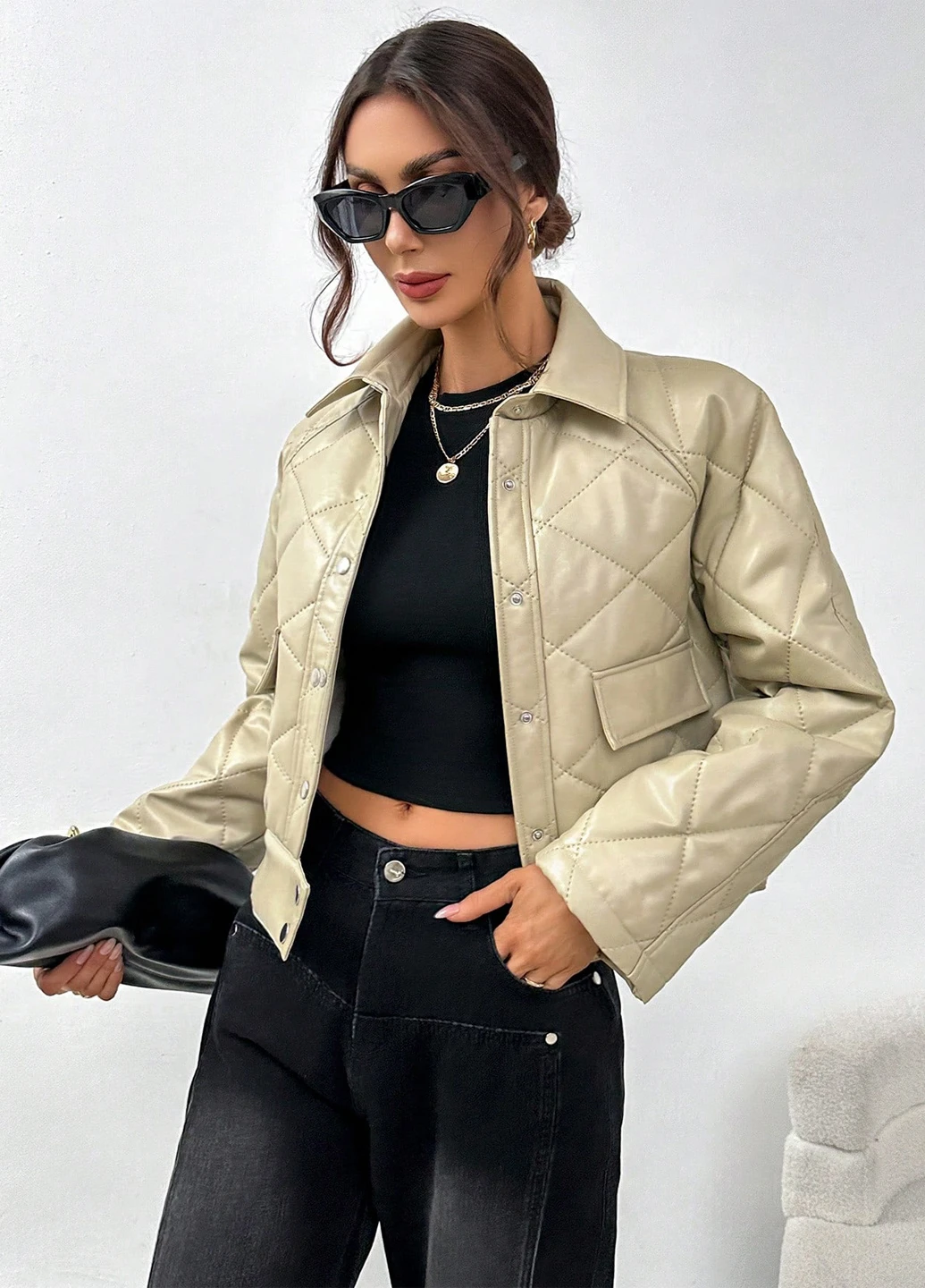 Кремова зимня куртка SHEIN