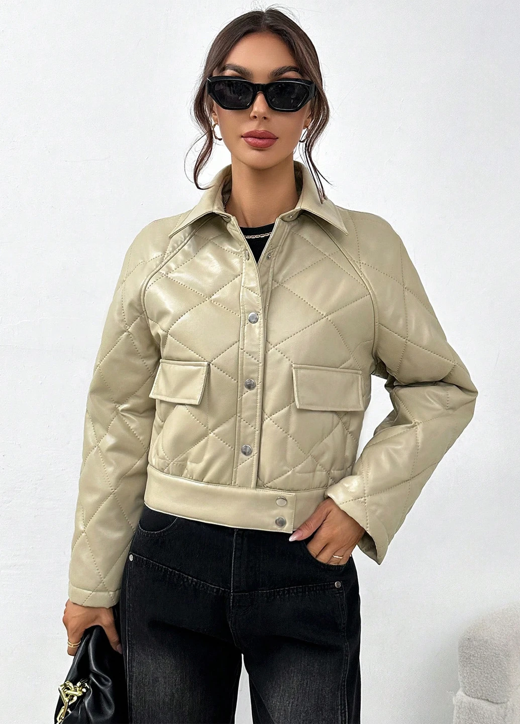 Кремова зимня куртка SHEIN