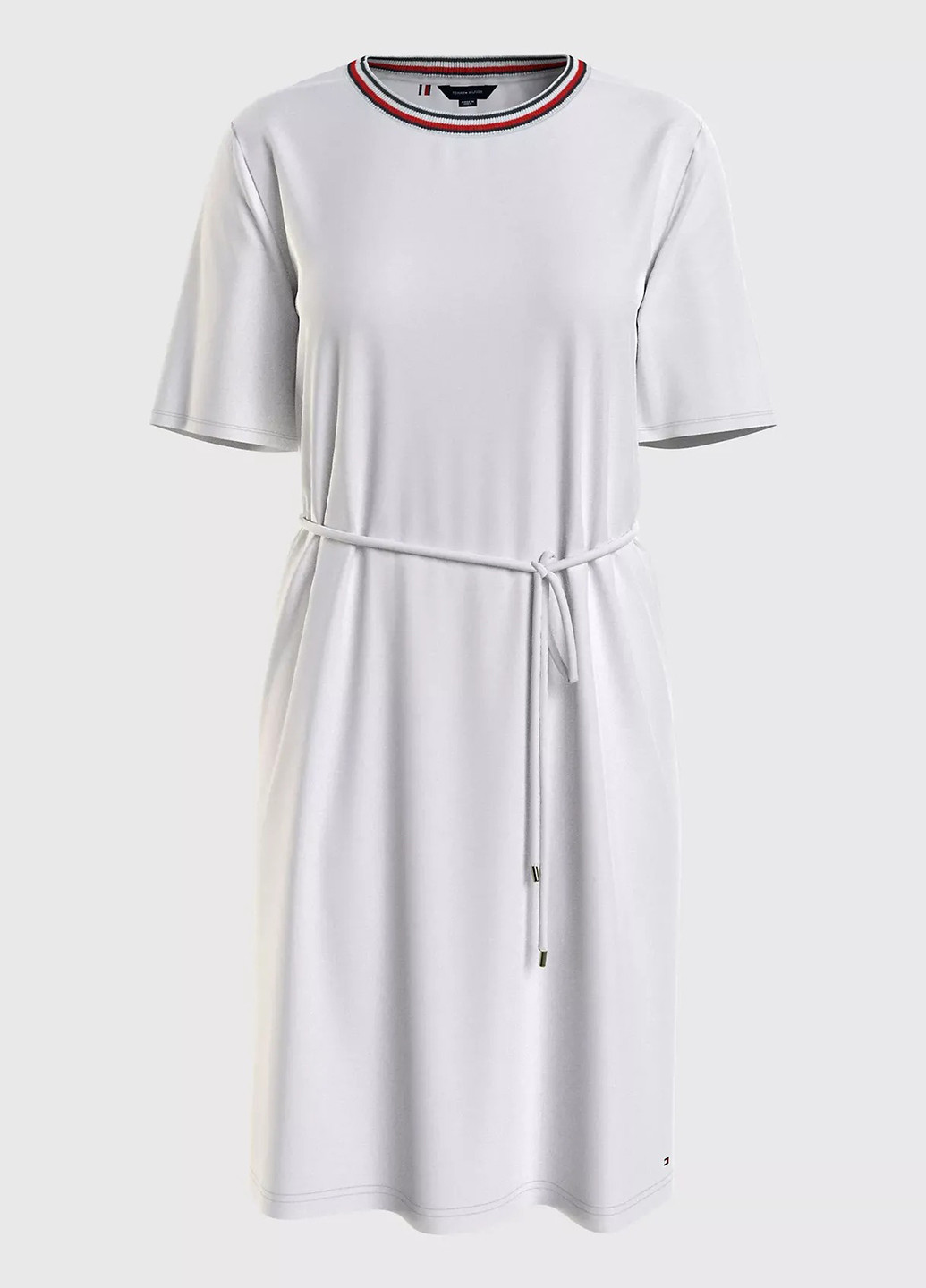 Белое кэжуал платье платье-футболка Tommy Hilfiger однотонное