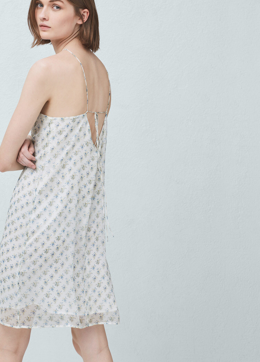 Блакитна кежуал сукня а-силует Mango з квітковим принтом